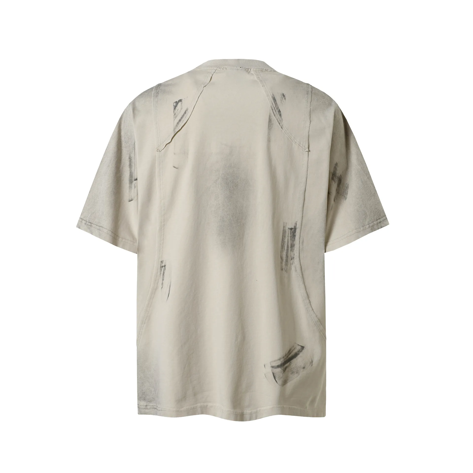 Jiayiku Men's  Summer New American Retro Fashion Brand Heavy Washing Personalized Graffiti Stitching T-Shirt Short Sleeve display picture 25