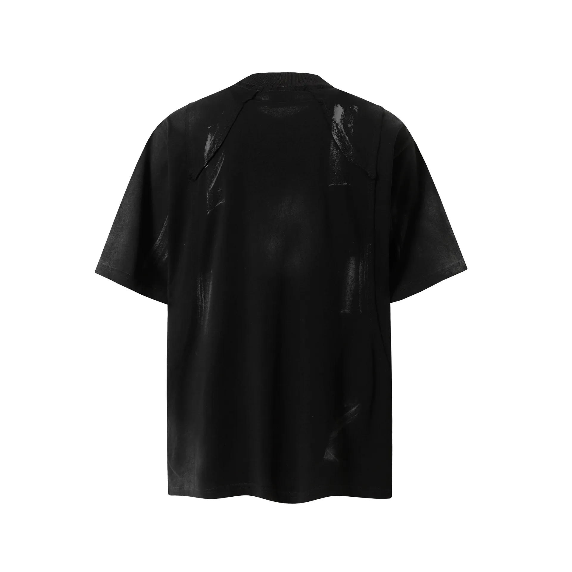 Jiayiku Men's  Summer New American Retro Fashion Brand Heavy Washing Personalized Graffiti Stitching T-Shirt Short Sleeve display picture 28