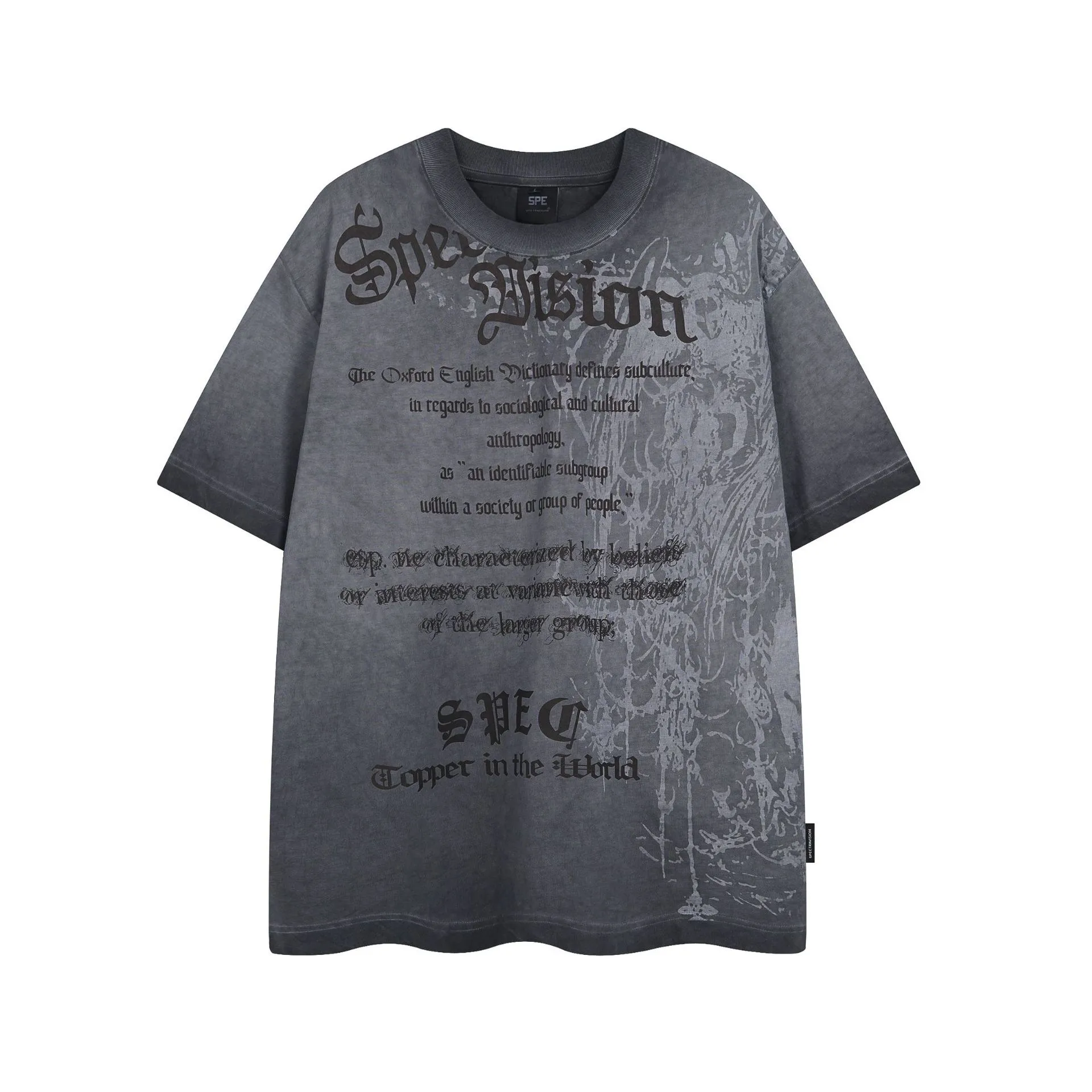 Jiayiku Men's Wear  Summer American Street Hip Hop Brand Tee Heavy Washed Fried Color Printed T-Shirt Short Sleeve display picture 3