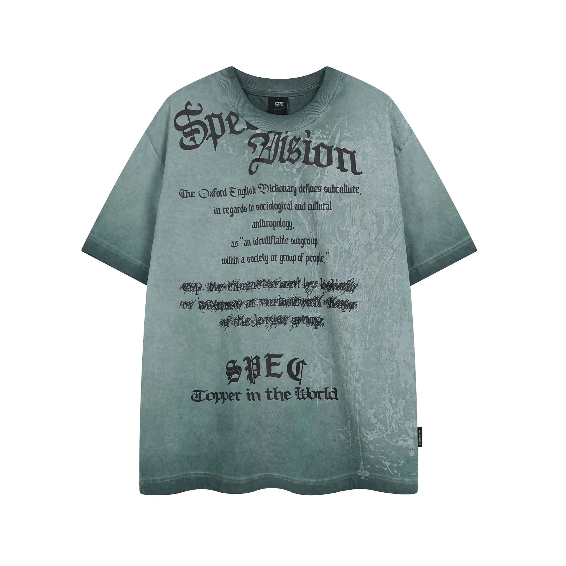 Jiayiku Men's Wear  Summer American Street Hip Hop Brand Tee Heavy Washed Fried Color Printed T-Shirt Short Sleeve display picture 5