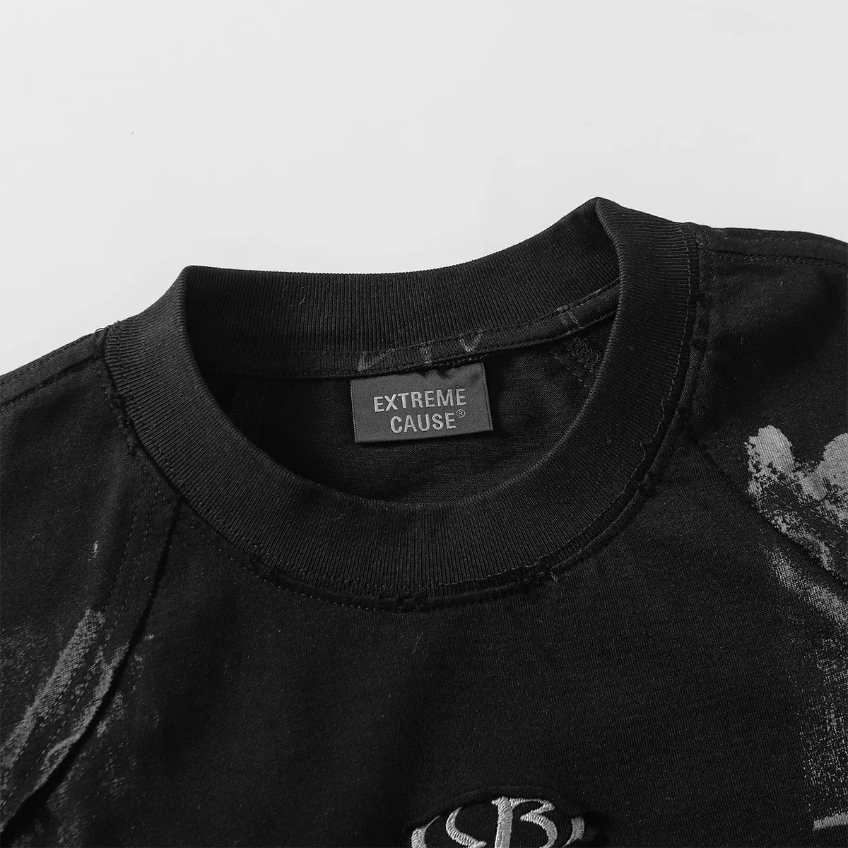 Jiayiku Men's  Summer New American Retro Fashion Brand Heavy Washing Personalized Graffiti Stitching T-Shirt Short Sleeve display picture 37