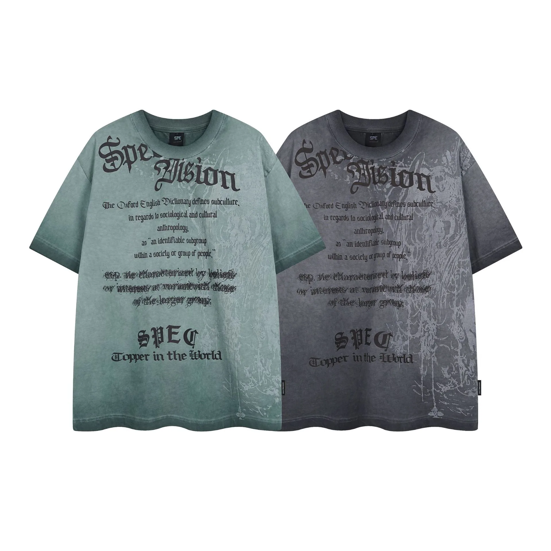 Jiayiku Men's Wear  Summer American Street Hip Hop Brand Tee Heavy Washed Fried Color Printed T-Shirt Short Sleeve display picture 2