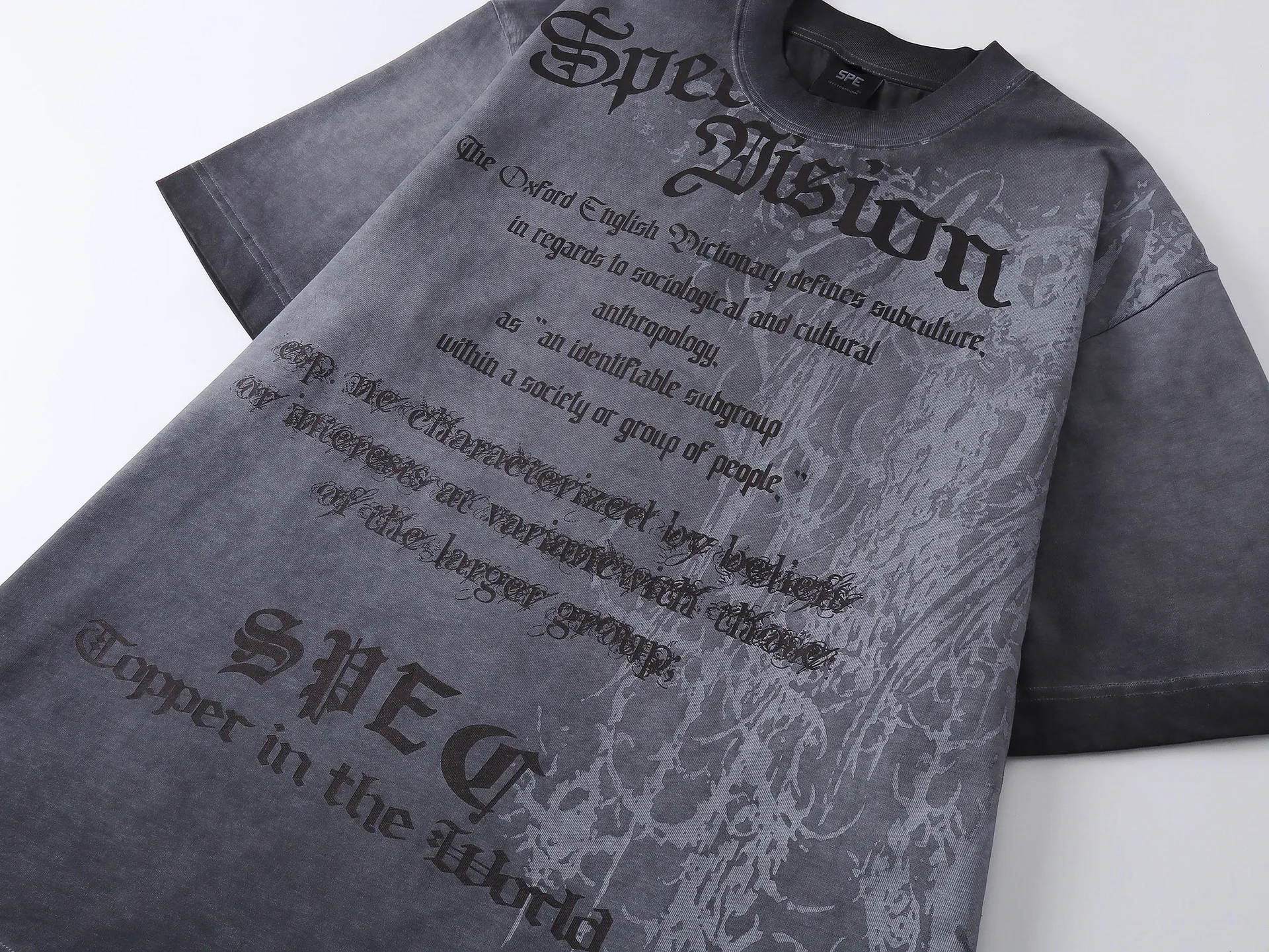 Jiayiku Men's Wear  Summer American Street Hip Hop Brand Tee Heavy Washed Fried Color Printed T-Shirt Short Sleeve display picture 7