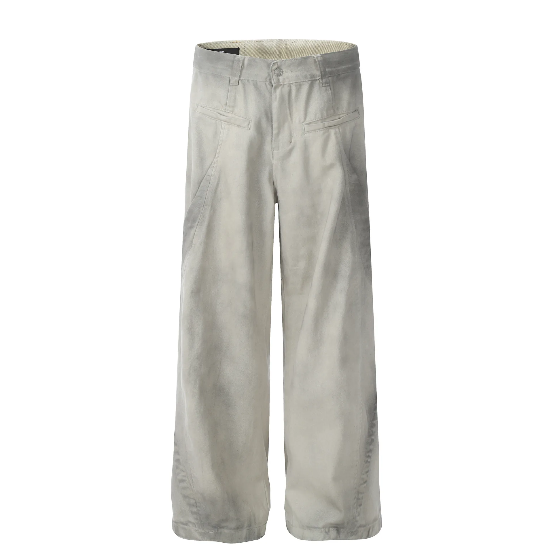 Jiayi Library Men's  New High Street American Waste Earth Wind Inkjet Dirty Dye Casual Pants Men's Straight Wide Leg Pants display picture 3