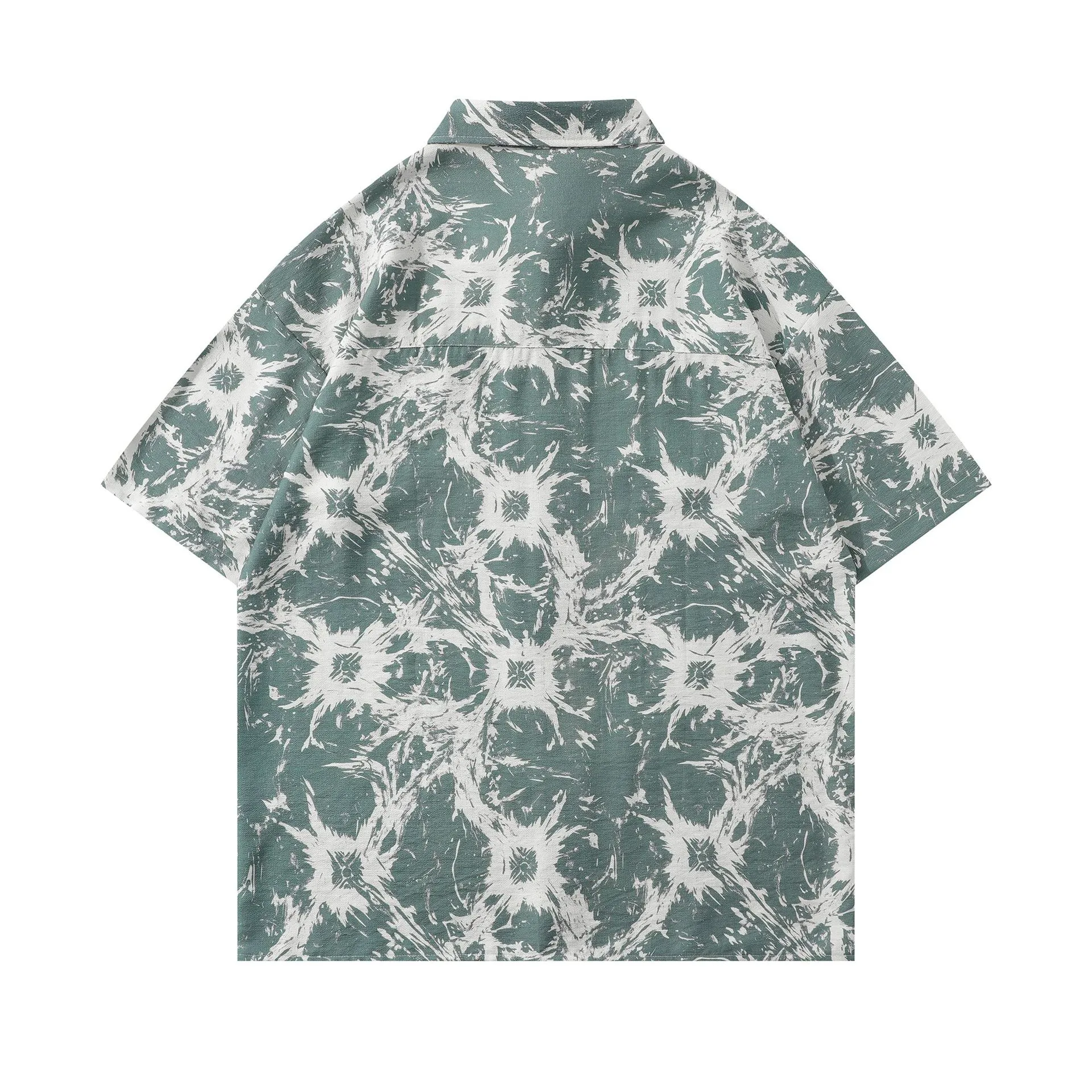 Jiayi Library Men's  New Style Retro Ethnic Style Creative Printed Short-sleeved Shirt Alien Style Antique Shirt display picture 3