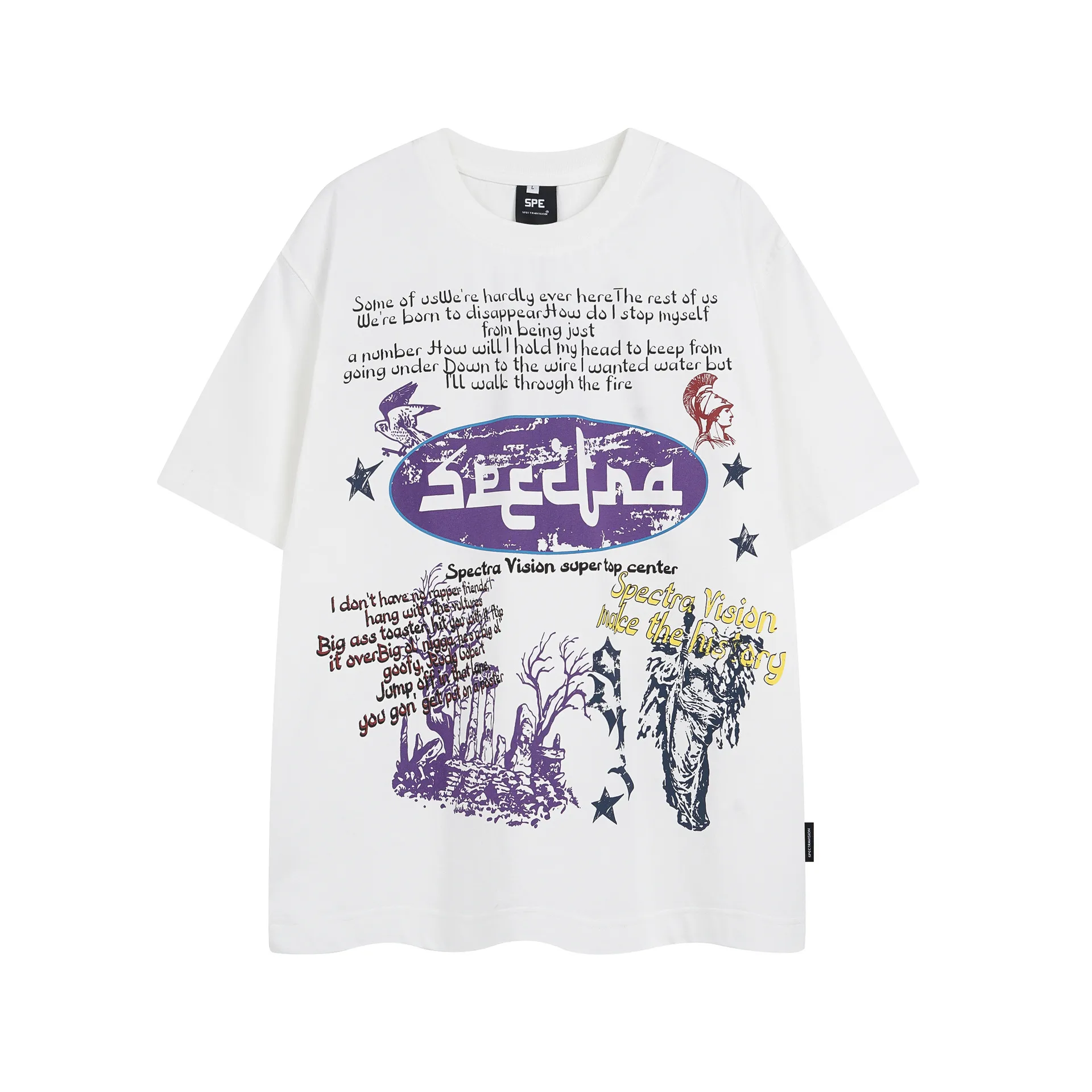 Jiayiku Men's  New Summer American-style Retro Niche Personalized Printed T-shirt Trendy Men's High Weight Short-sleeved T-shirt display picture 3