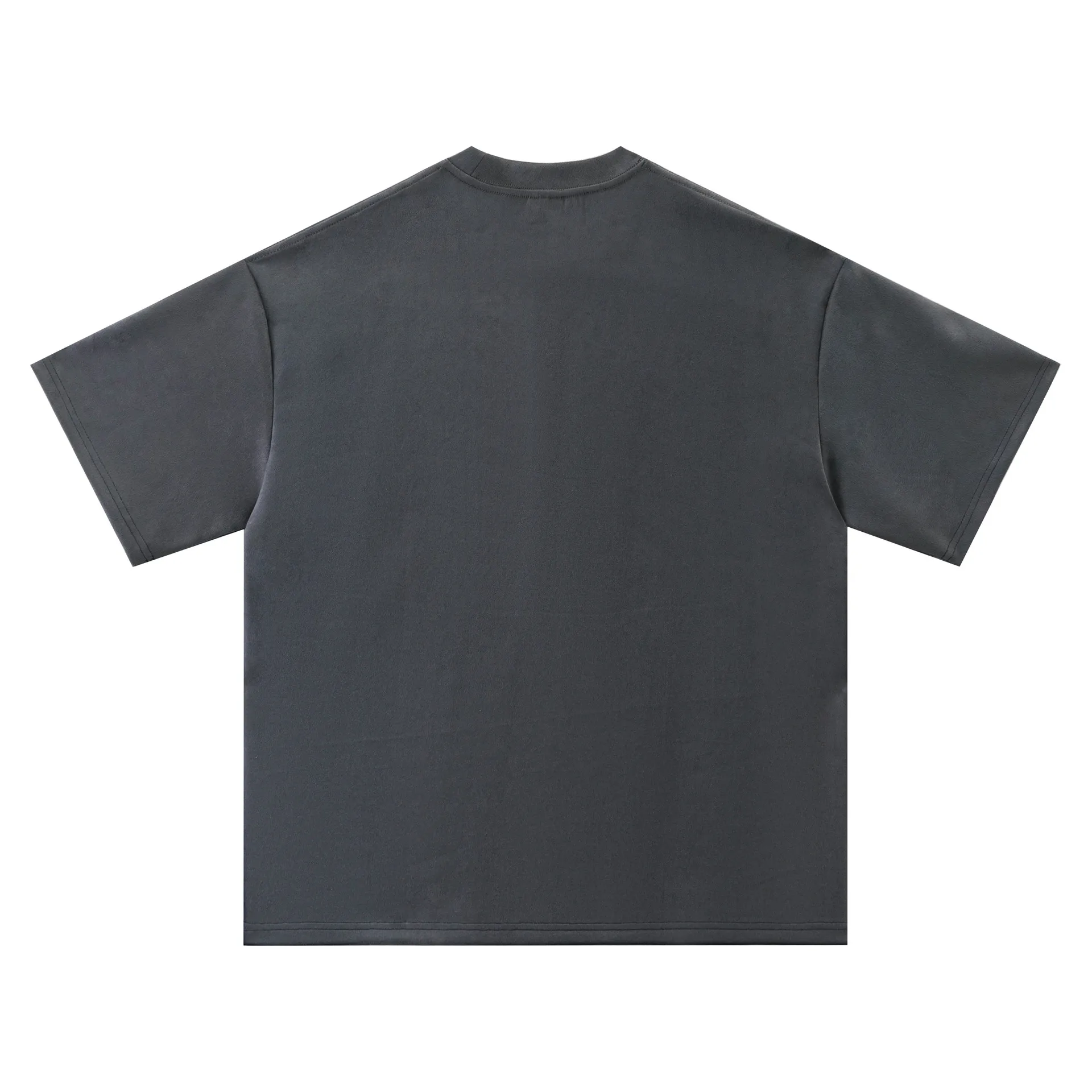 Jiayiku Men's  New American Street Fashion Brand Suede T-shirt Men's Thorn Embroidery High Street Short Sleeve Tee display picture 3