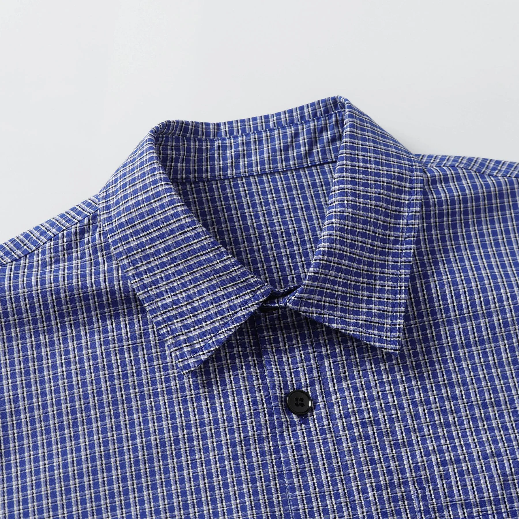 Jiayiku Men's  Spring American Retro Cleanfit Fake Two Plaid Shirt Long Sleeve Shirt For Men And Women display picture 5