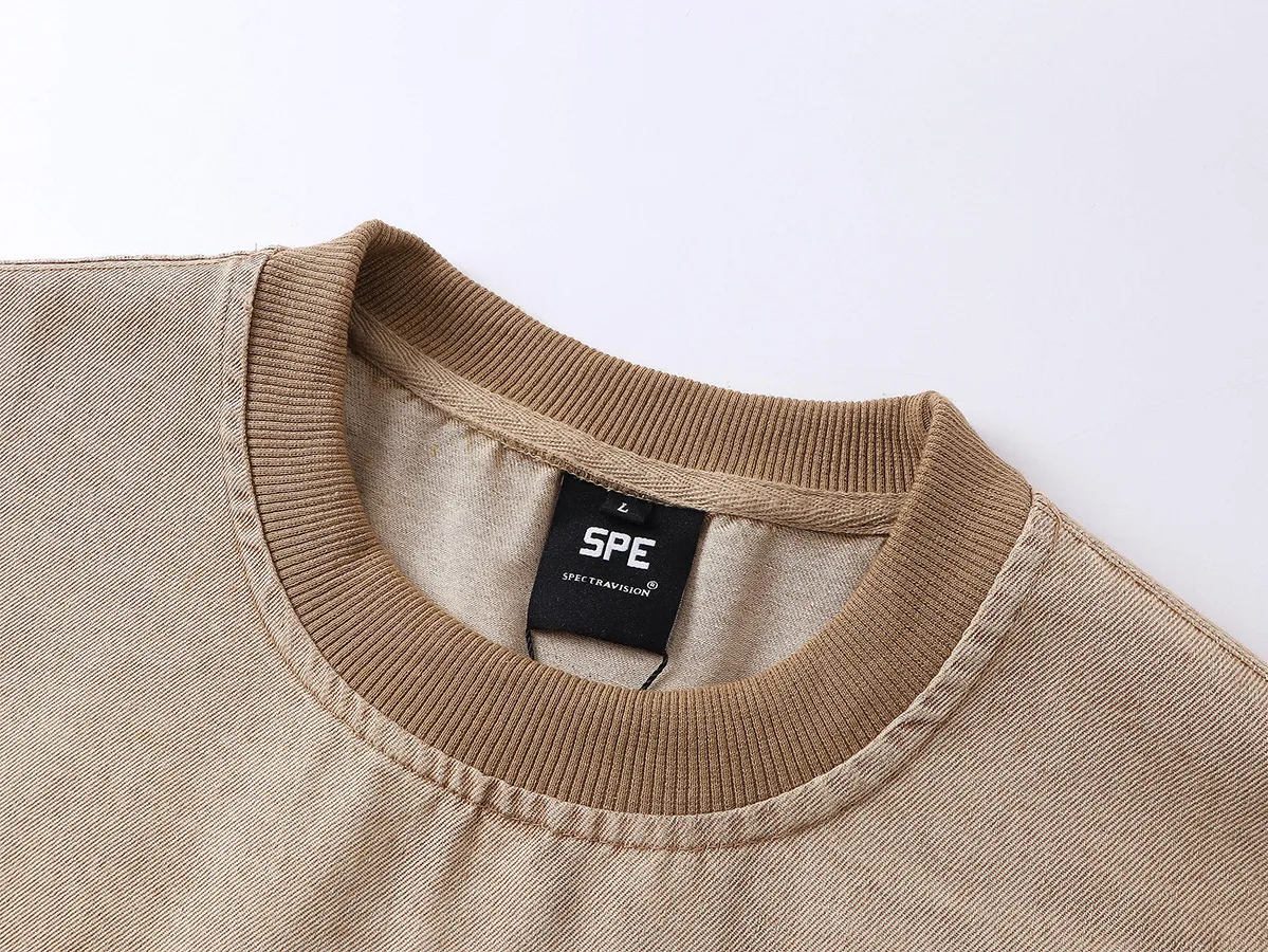 Jiayiku Fashion Brand  Summer New American Retro Patch Embroidery Gradient Color Washed Denim T-shirt Short Sleeve display picture 15