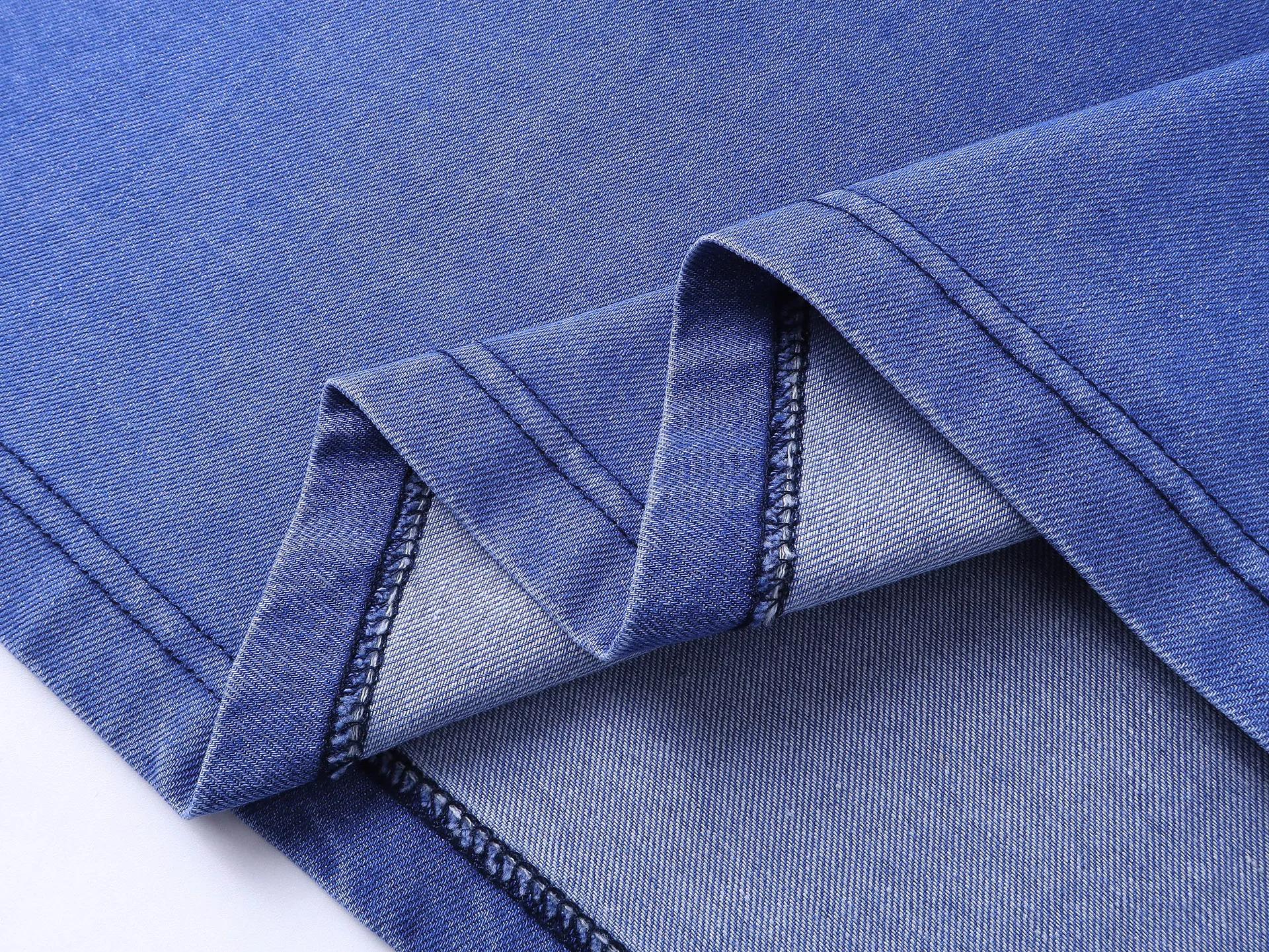 Jiayiku Fashion Brand  Summer New American Retro Patch Embroidery Gradient Color Washed Denim T-shirt Short Sleeve display picture 25