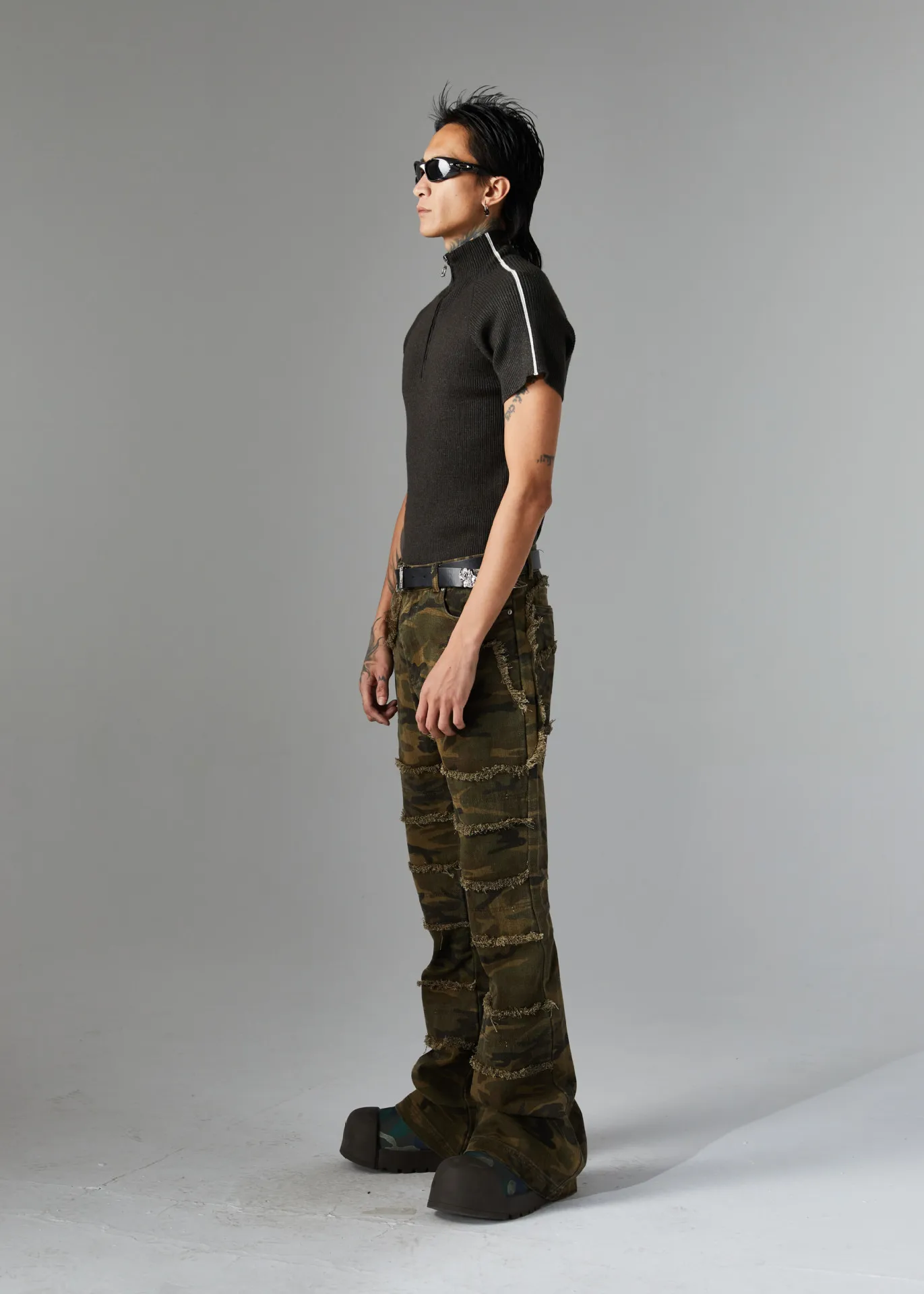 Jiayiku Chao Brand   High Street Vibe Camouflage Rough Wash Jeans display picture 11