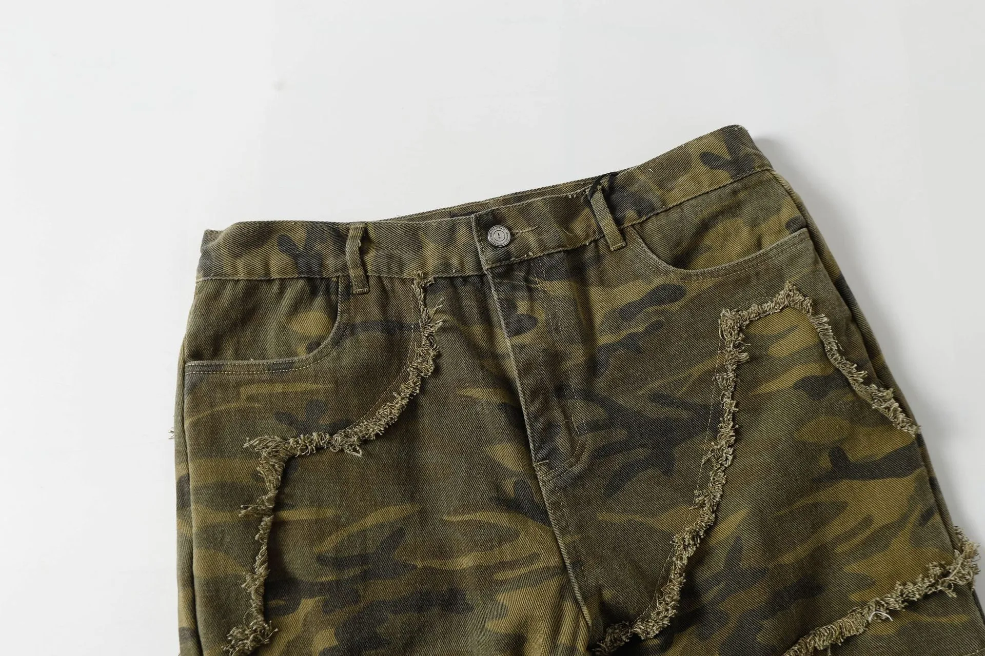 Jiayiku Chao Brand   High Street Vibe Camouflage Rough Wash Jeans display picture 15