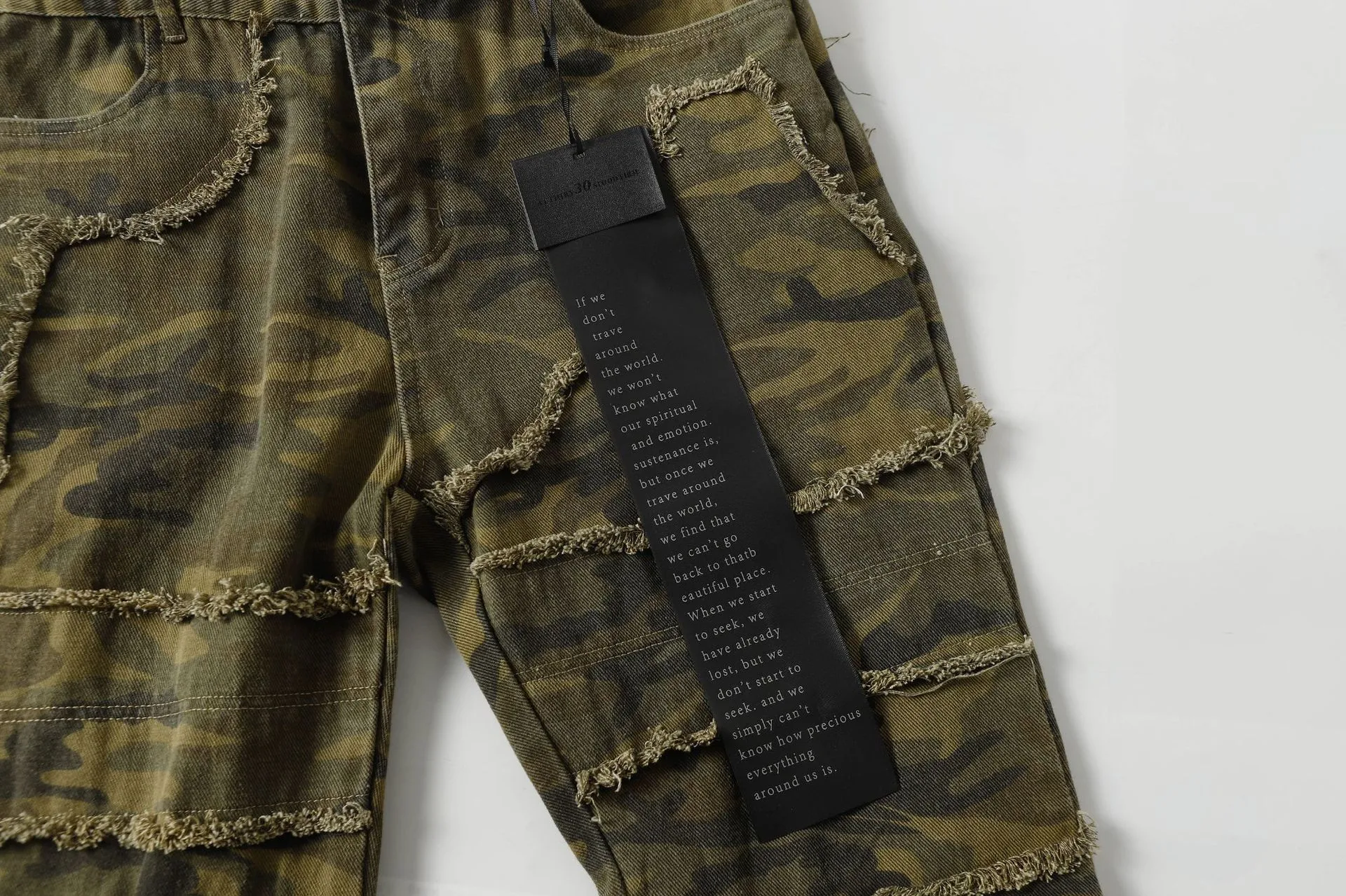 Jiayiku Chao Brand   High Street Vibe Camouflage Rough Wash Jeans display picture 19