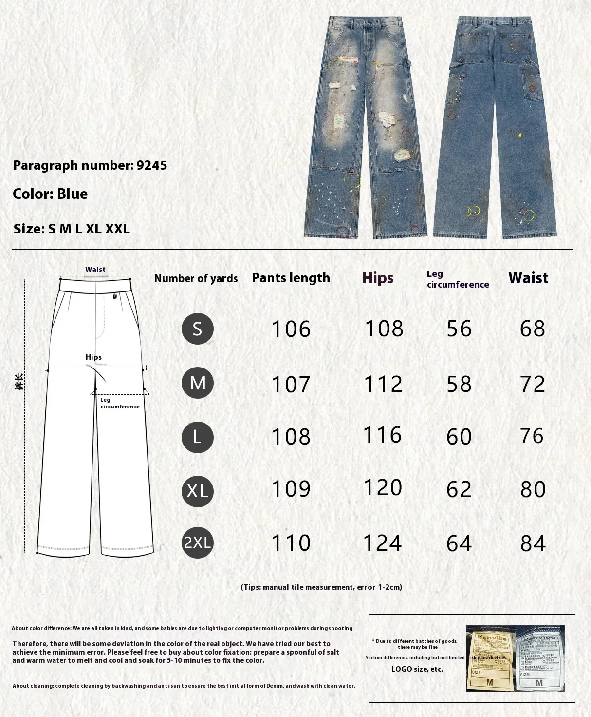 Jiayiku Tide Brand  New Waste Soil Style American Dirty Washed Jeans Straight Tube Personality Long Cleanfit display picture 1