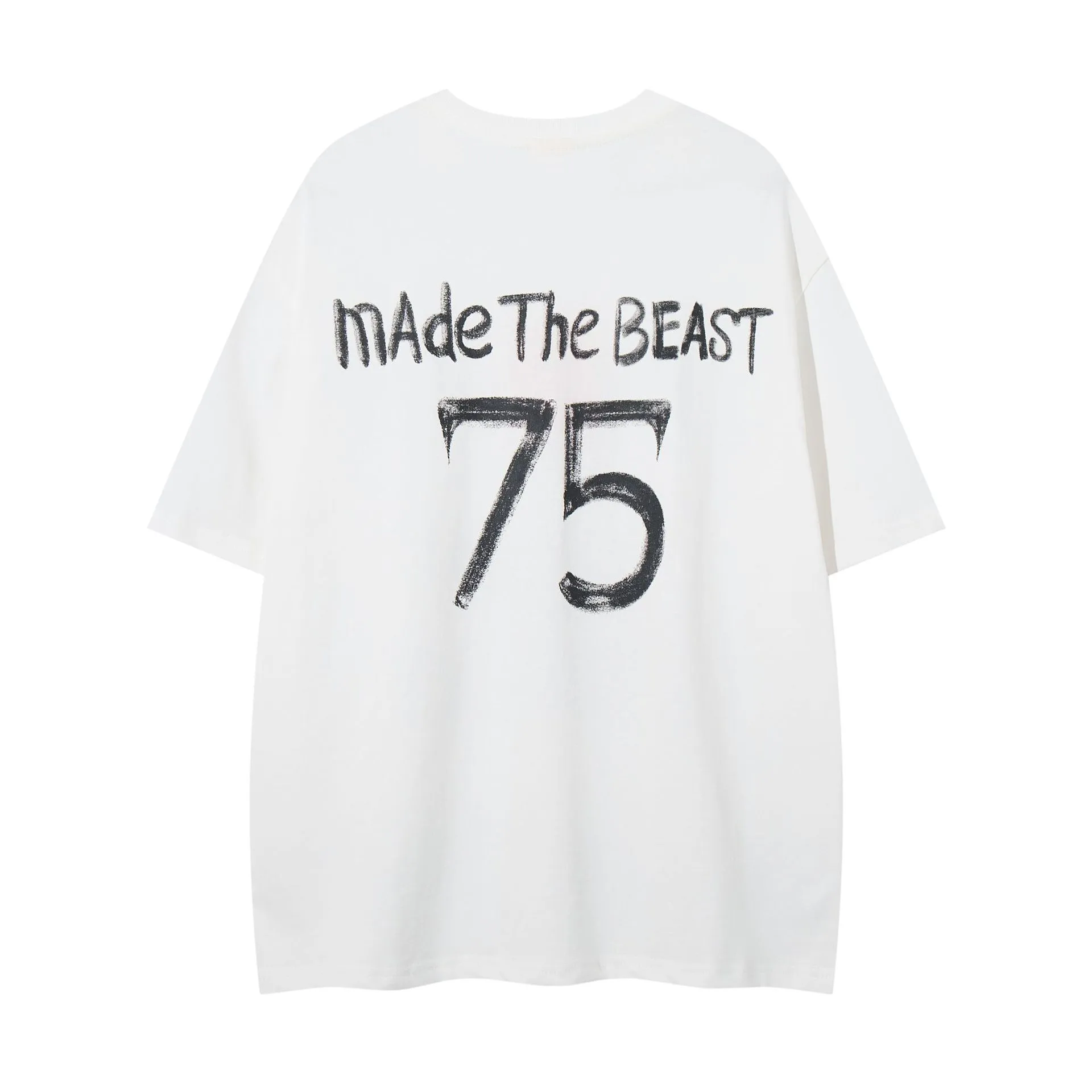 Jiayiku Men's  Summer New American Retro Trendy Brand Tee T-shirt Graffiti Print Short-sleeved T-shirt For Men display picture 6