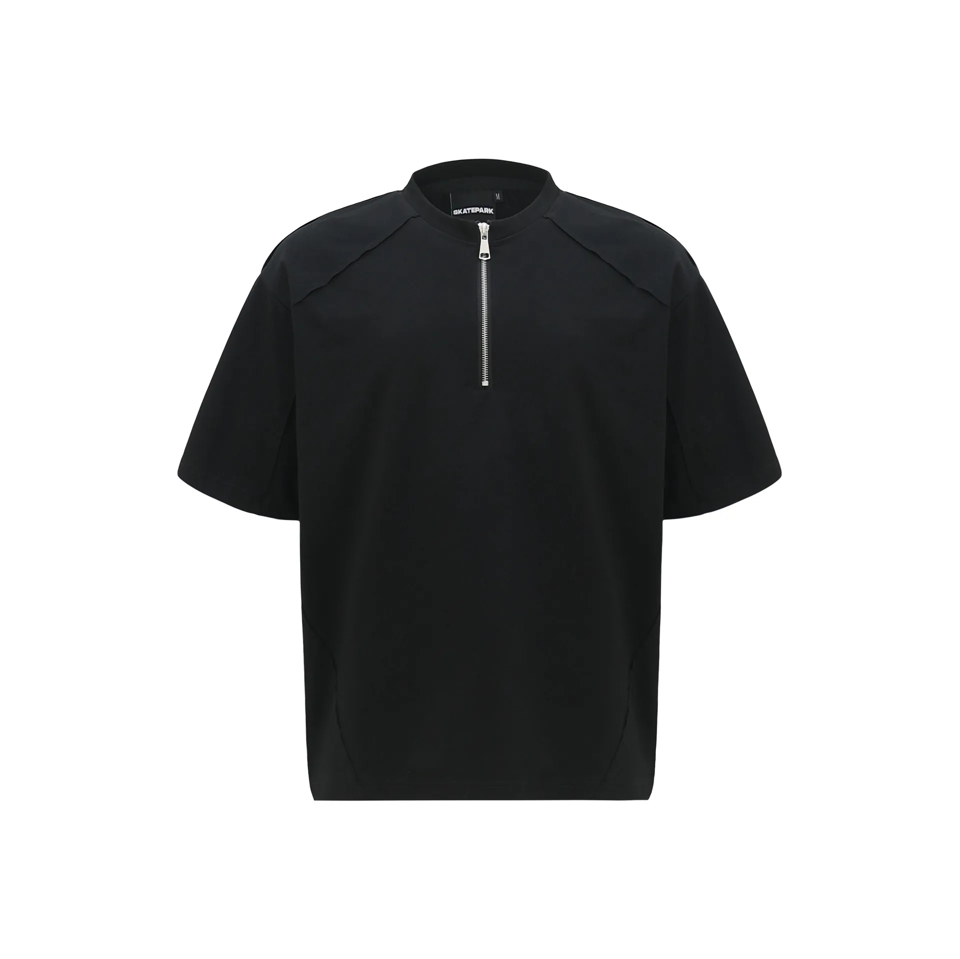 Jiayi Library Men's  New Summer American Retro Niche Personality Zipper Design T-shirt Short Sleeve High Sense display picture 3