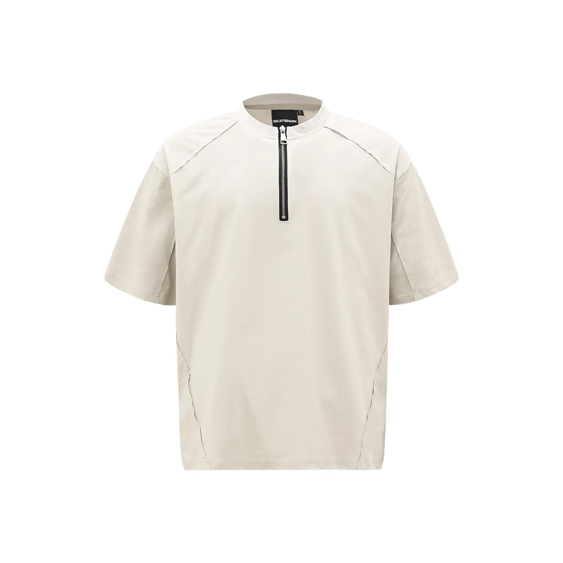 Jiayi Library Men's  New Summer American Retro Niche Personality Zipper Design T-shirt Short Sleeve High Sense display picture 5
