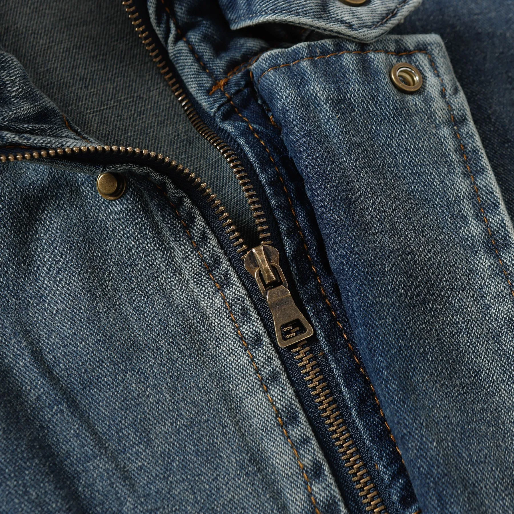 Jiayi Library Men's  Spring New American Retro Heavy Washing Water Fixation Denim Jacket Collar Jacket Men's display picture 9