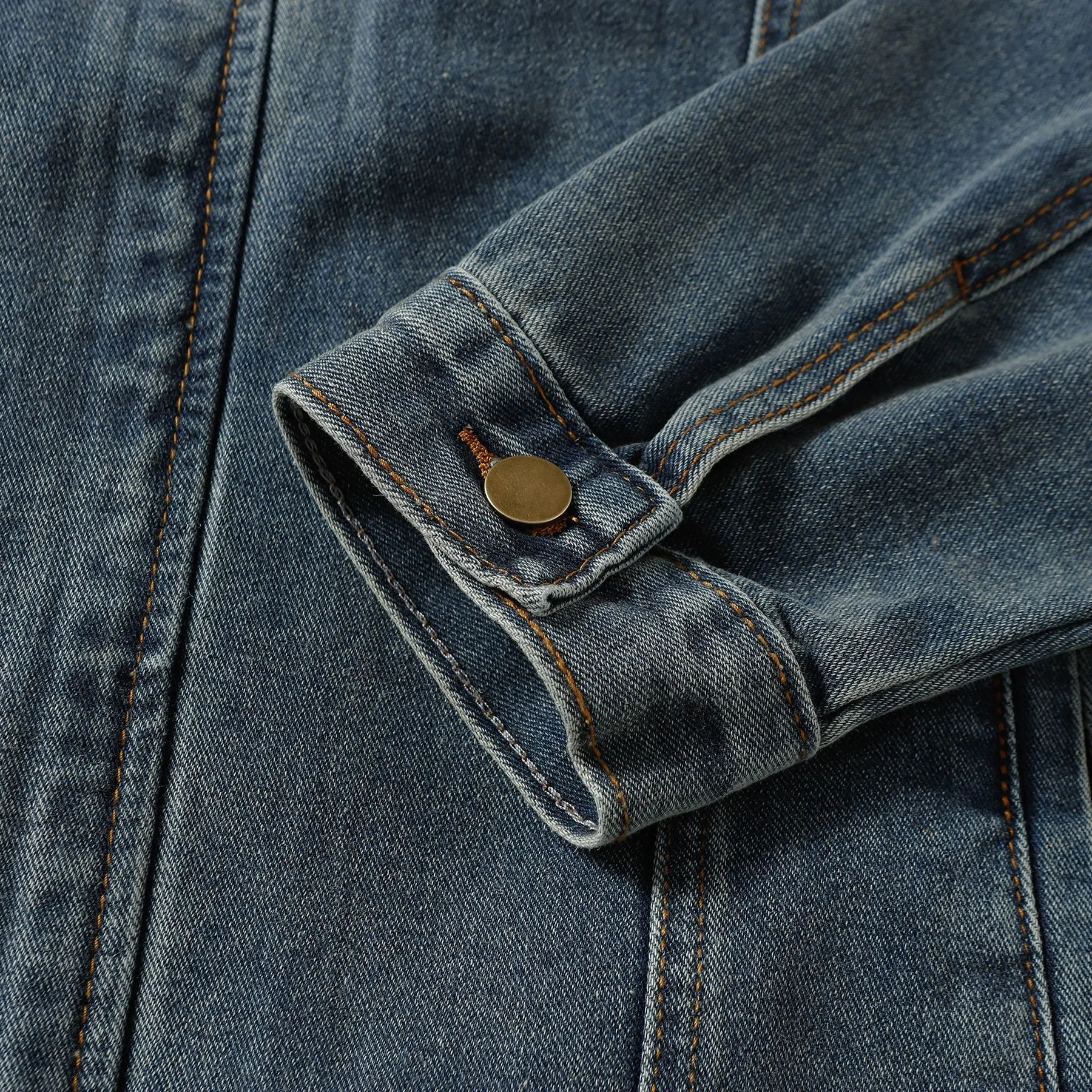 Jiayi Library Men's  Spring New American Retro Heavy Washing Water Fixation Denim Jacket Collar Jacket Men's display picture 11