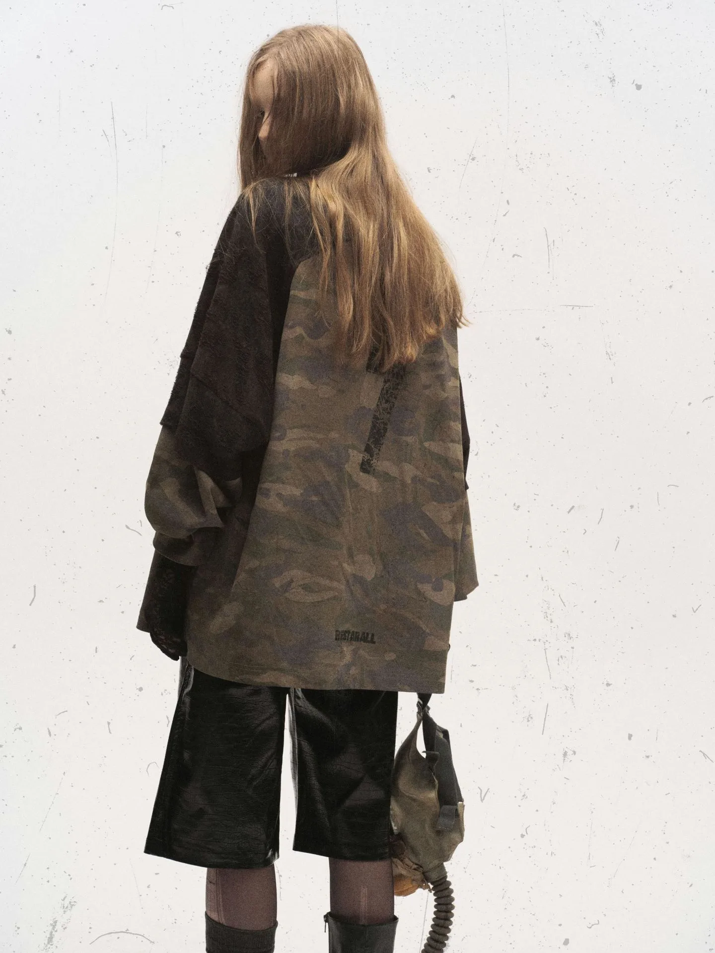 Jiayiku Fashion Brand  New American Street Fashion Brand Camouflage Tee Fake Two-piece Lace Stitching T-shirt Pullover display picture 15