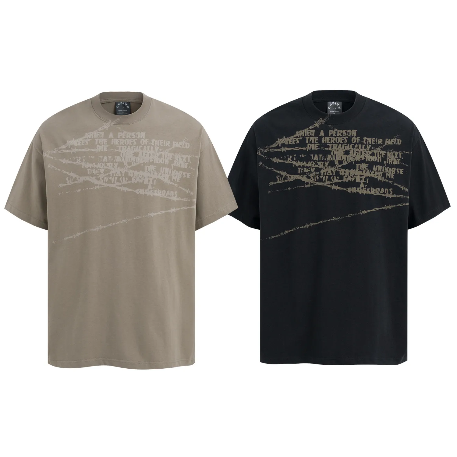 Jiayiku Men's Clothing  Summer American Street Fashion Brand Washed Tee T-shirt Creative Printed T-shirt Short-sleeved Men display picture 2