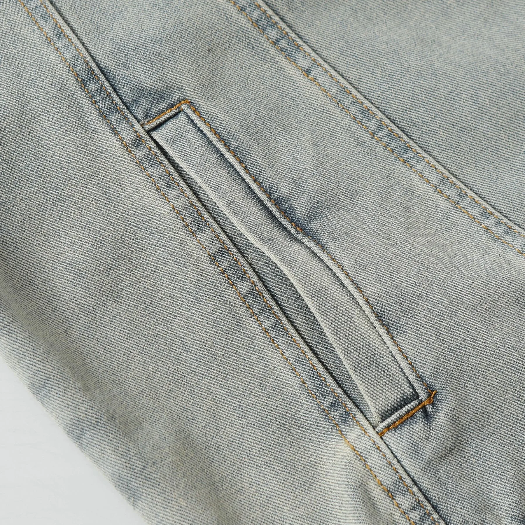 Jiayi Library Men's  Spring New American Retro Heavy Washing Water Fixation Denim Jacket Collar Jacket Men's display picture 18