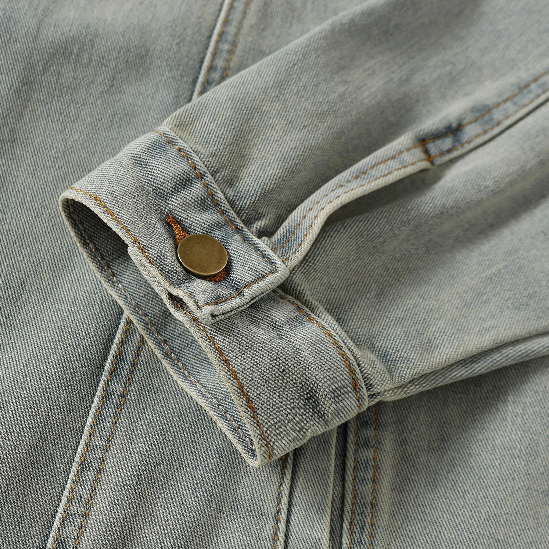 Jiayi Library Men's  Spring New American Retro Heavy Washing Water Fixation Denim Jacket Collar Jacket Men's display picture 19