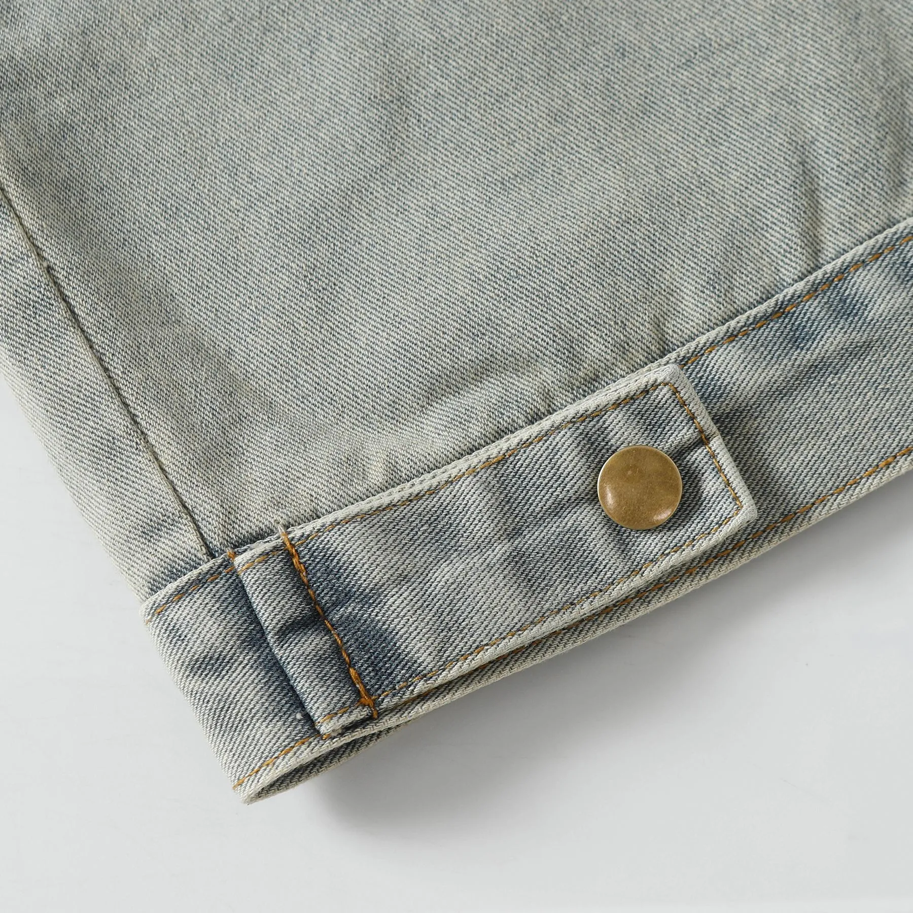 Jiayi Library Men's  Spring New American Retro Heavy Washing Water Fixation Denim Jacket Collar Jacket Men's display picture 20