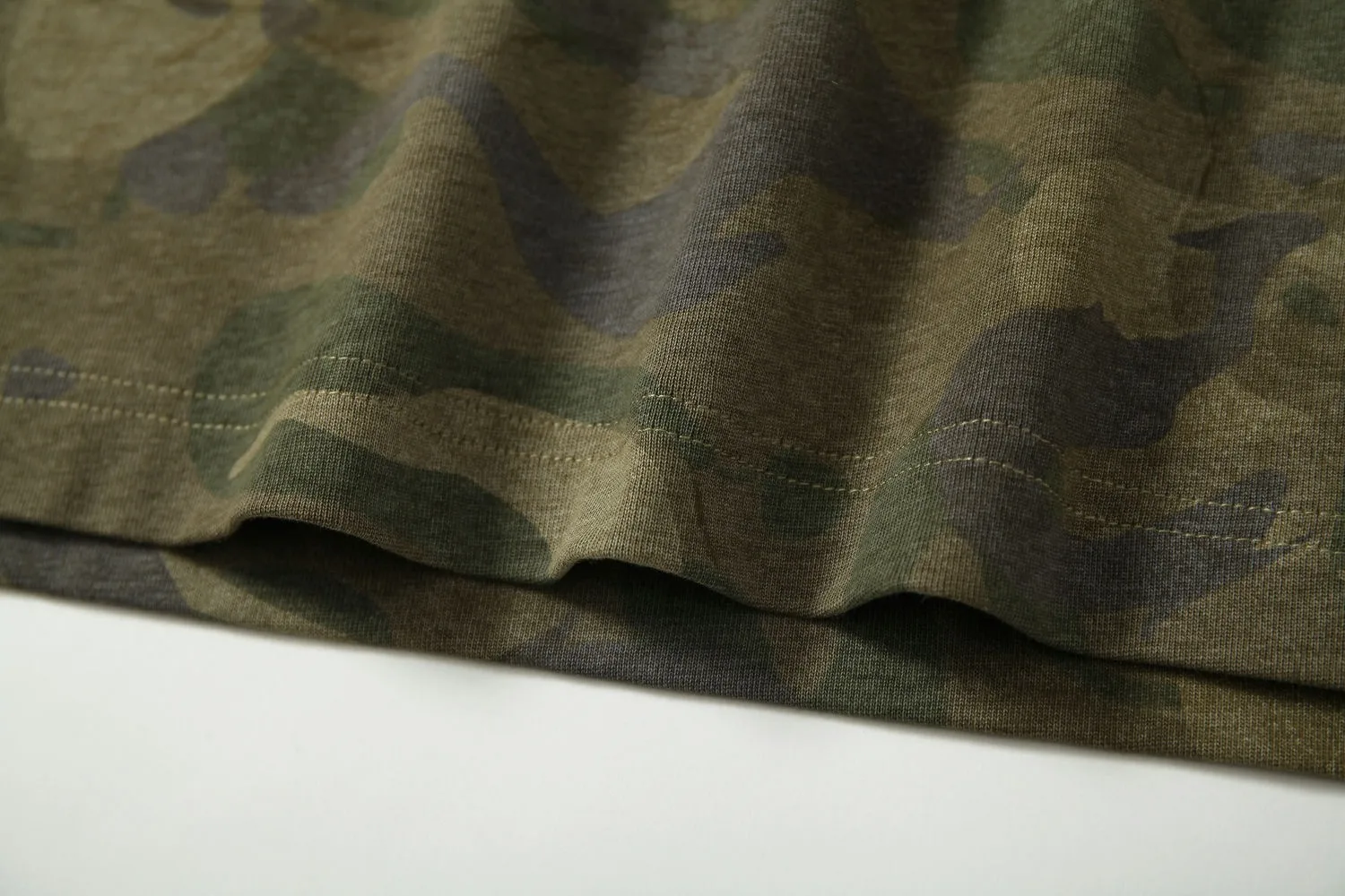 Jiayiku Fashion Brand  New American Street Fashion Brand Camouflage Tee Fake Two-piece Lace Stitching T-shirt Pullover display picture 36