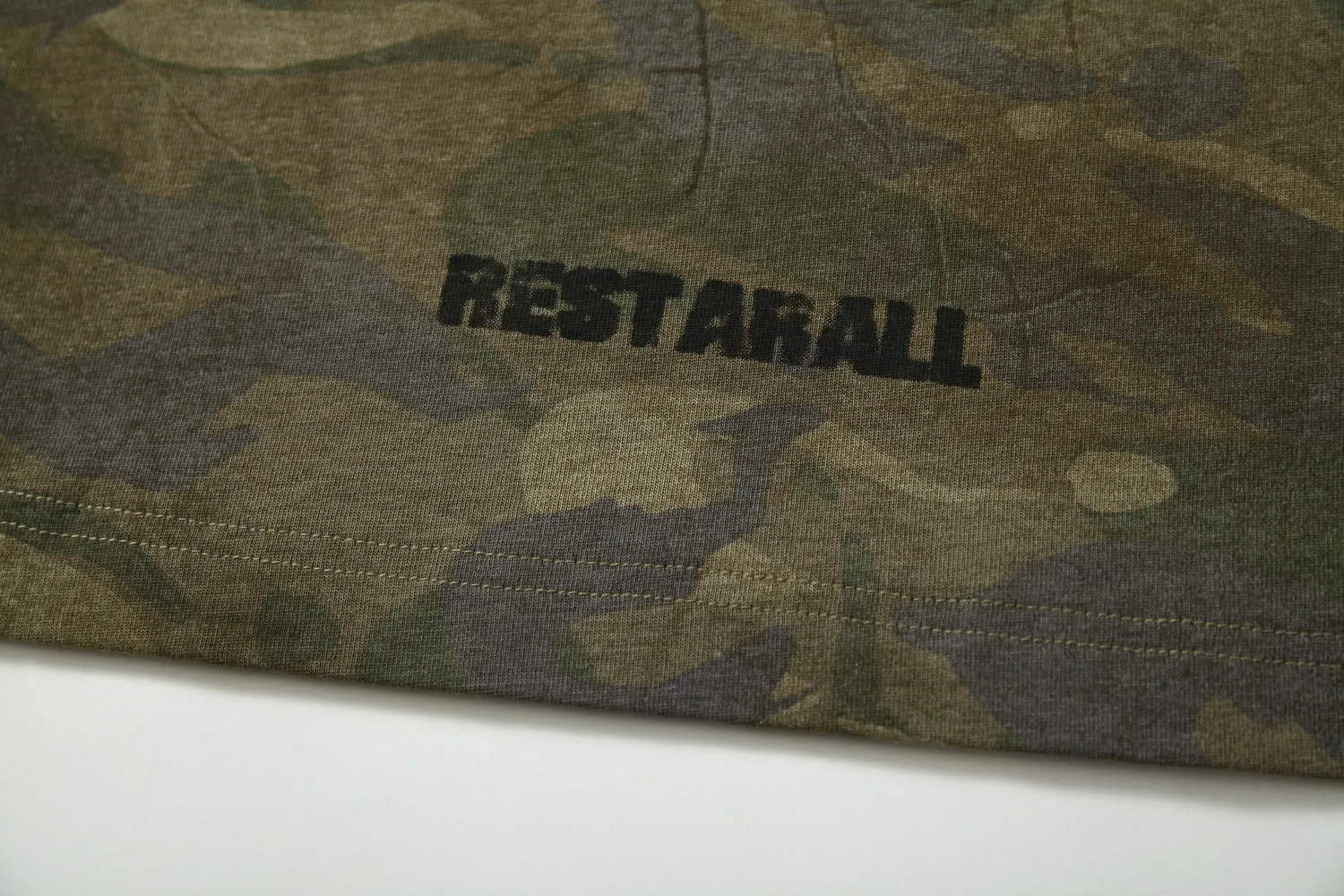 Jiayiku Fashion Brand  New American Street Fashion Brand Camouflage Tee Fake Two-piece Lace Stitching T-shirt Pullover display picture 37