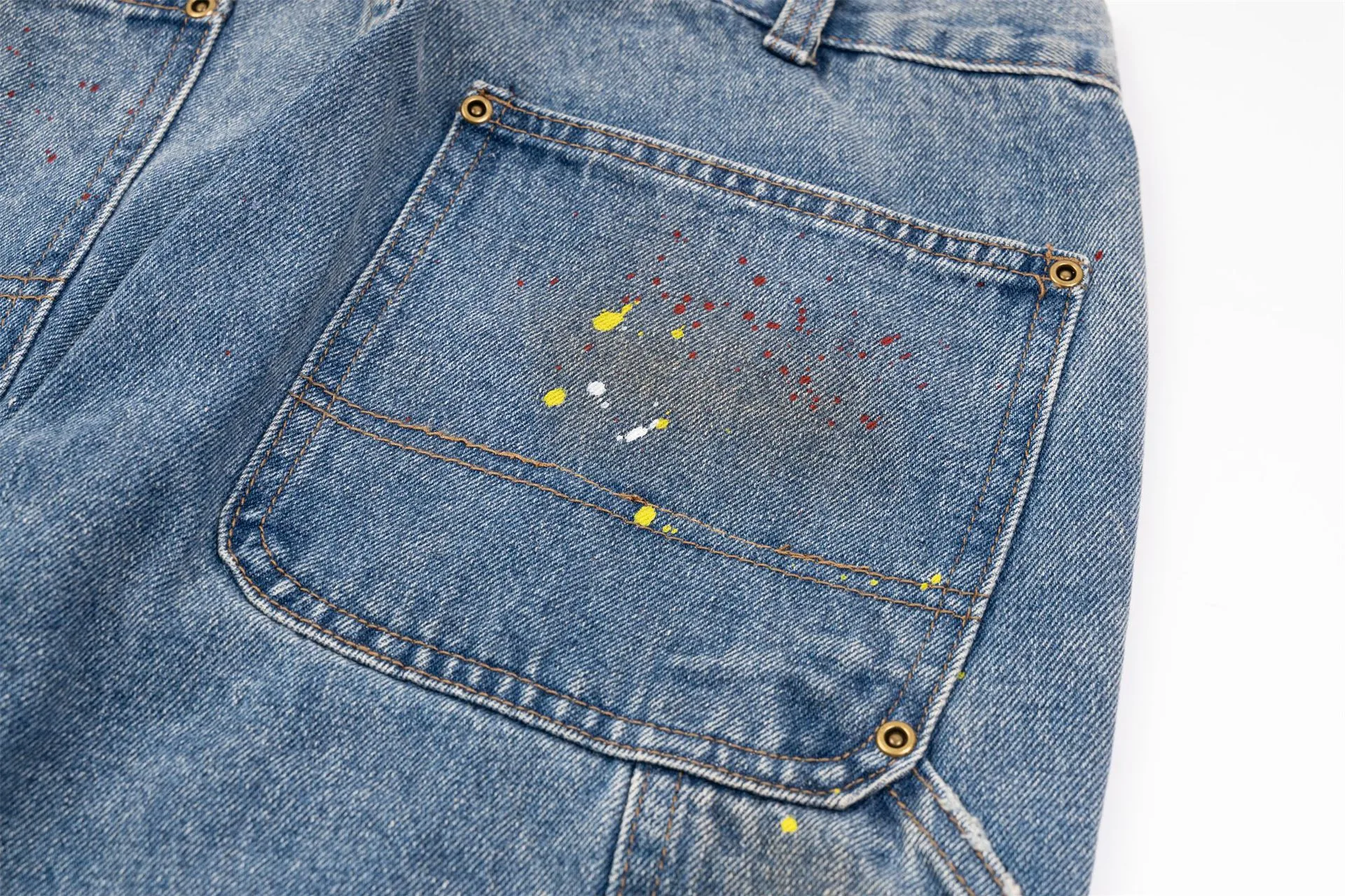 Jiayiku Tide Brand  New Waste Soil Style American Dirty Washed Jeans Straight Tube Personality Long Cleanfit display picture 15