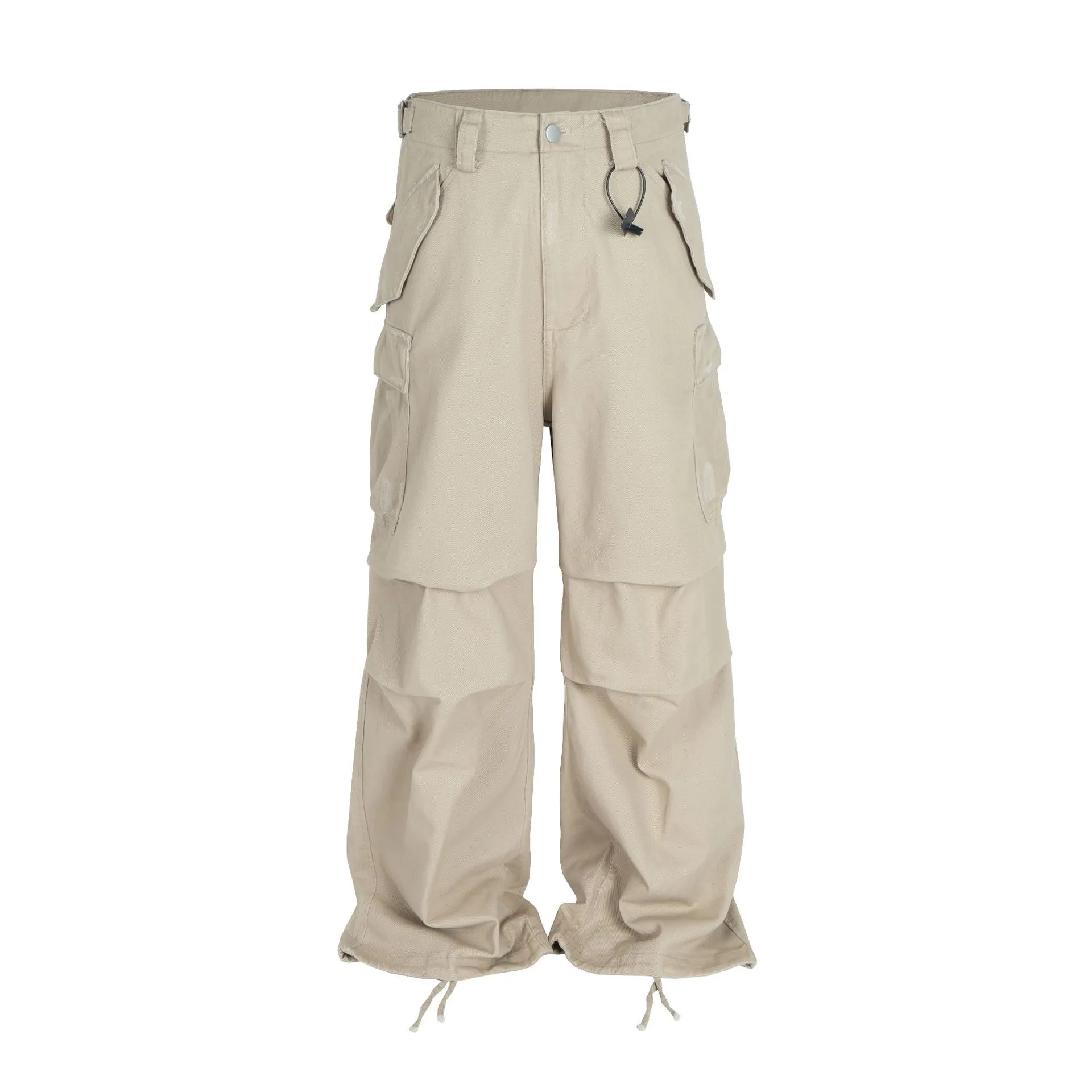 Jiayi Library Men's  Spring High Street American Retro Profile Baggy Overalls Loose Straight Casual Pants display picture 6