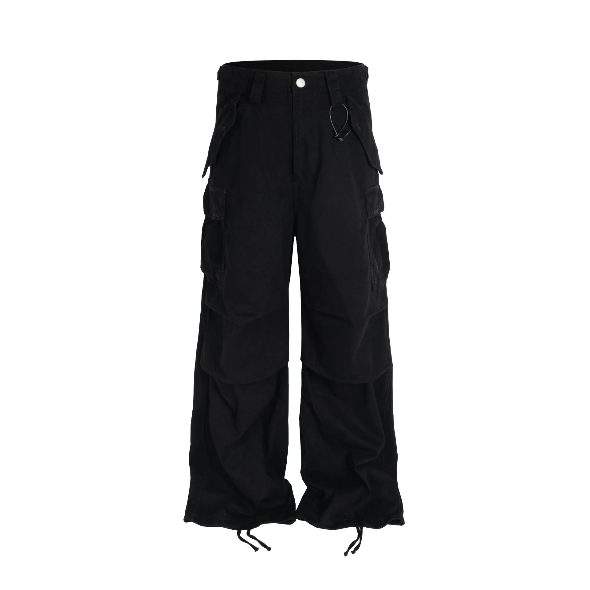 Jiayi Library Men's  Spring High Street American Retro Profile Baggy Overalls Loose Straight Casual Pants display picture 8