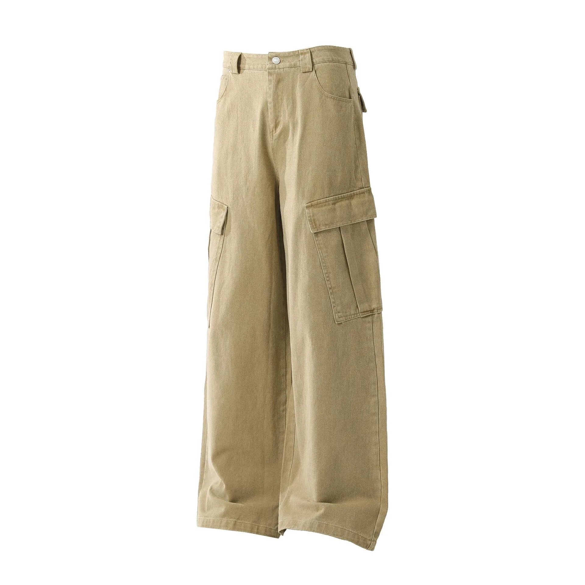 Jiayi Library Men's  Spring High Street American Vintage Washed Workwear Casual Pants Loose Straight Wide Leg Pants display picture 5