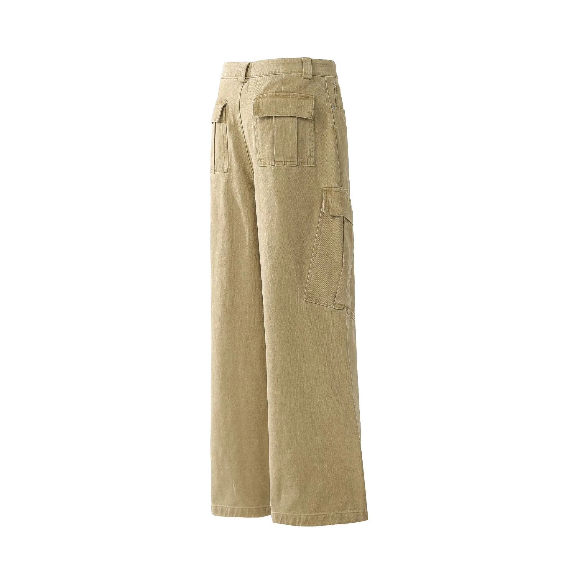 Jiayi Library Men's  Spring High Street American Vintage Washed Workwear Casual Pants Loose Straight Wide Leg Pants display picture 7