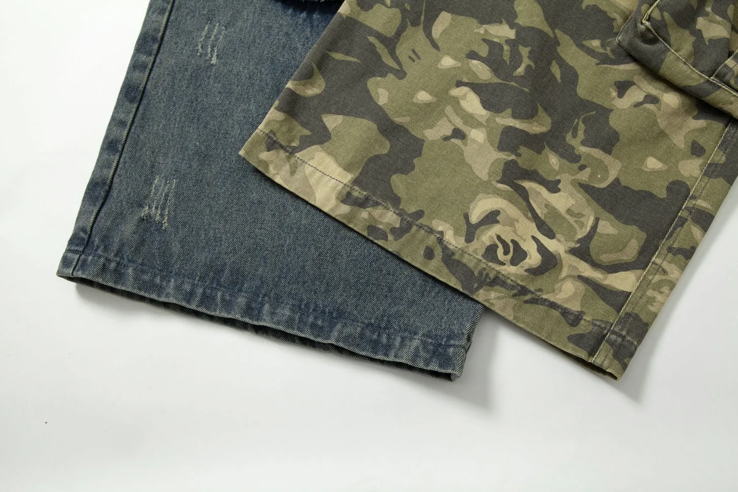 Jiayi Library Men's  Spring New American-style High Street Personalized Vibe Camouflage Color-matching Ripped Washed Jeans display picture 23