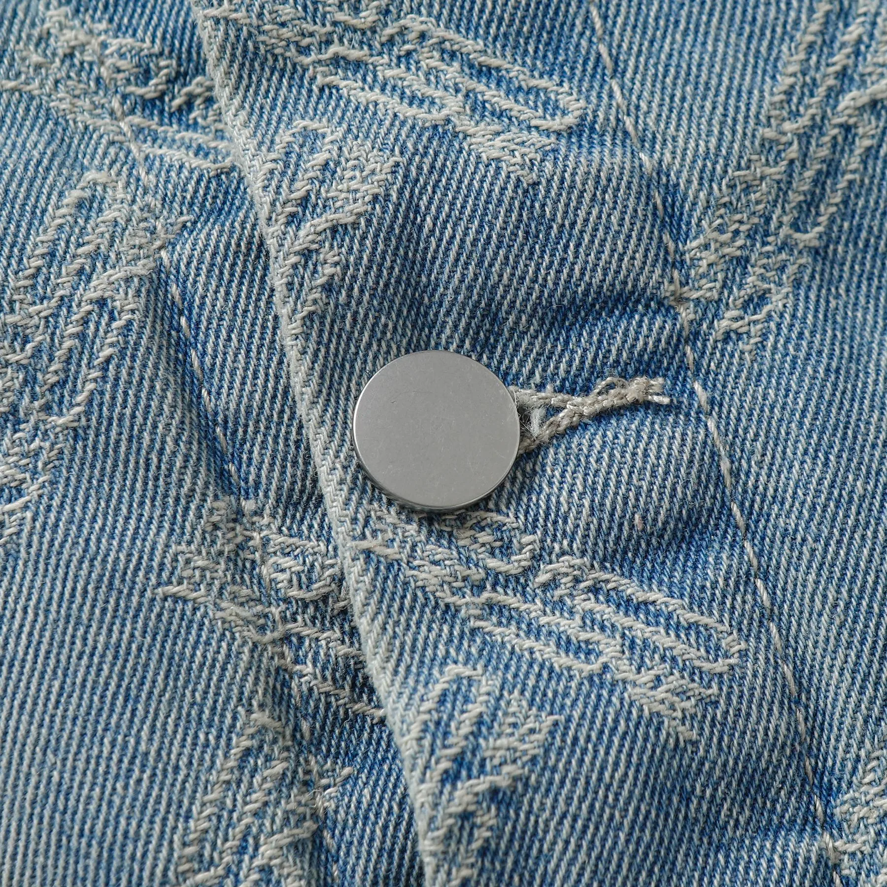 Jiayiku Tide Brand  Spring New American Retro Cut Design Heavy Wash Water Denim Jacket Men display picture 7