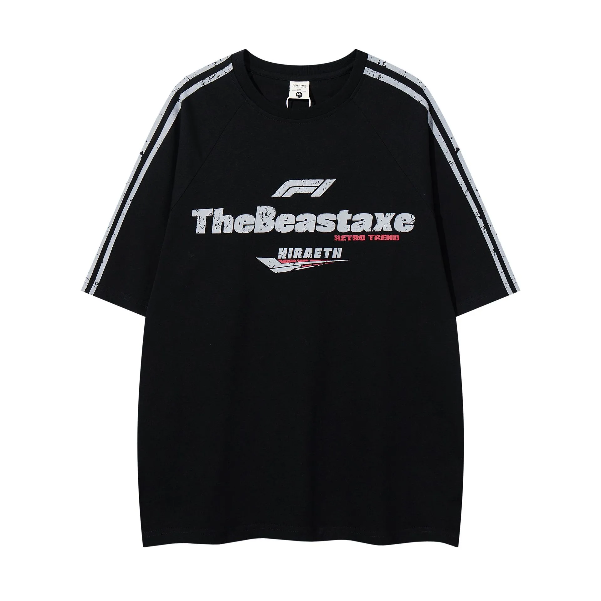 Jiayiku Men's  Summer New American Retro Fashion Brand Tee Culture Shirt Letter Printing Short-sleeved T-shirt display picture 3