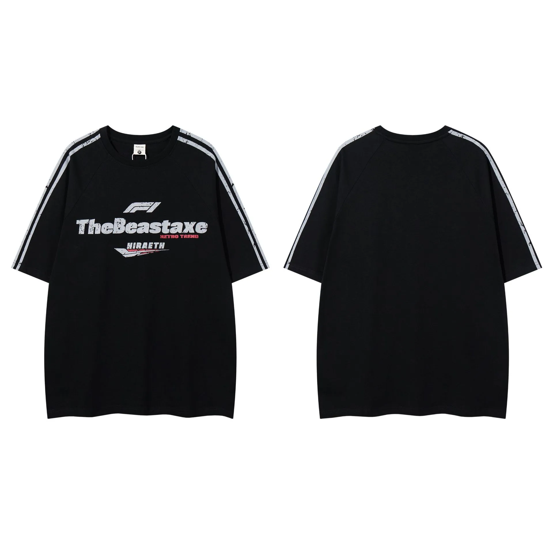 Jiayiku Men's  Summer New American Retro Fashion Brand Tee Culture Shirt Letter Printing Short-sleeved T-shirt display picture 9