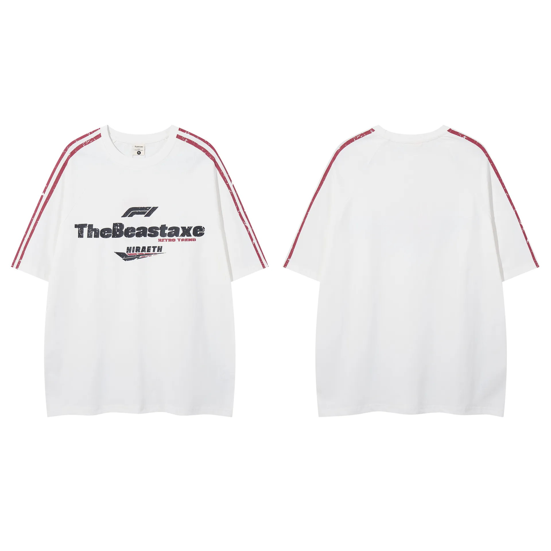 Jiayiku Men's  Summer New American Retro Fashion Brand Tee Culture Shirt Letter Printing Short-sleeved T-shirt display picture 11