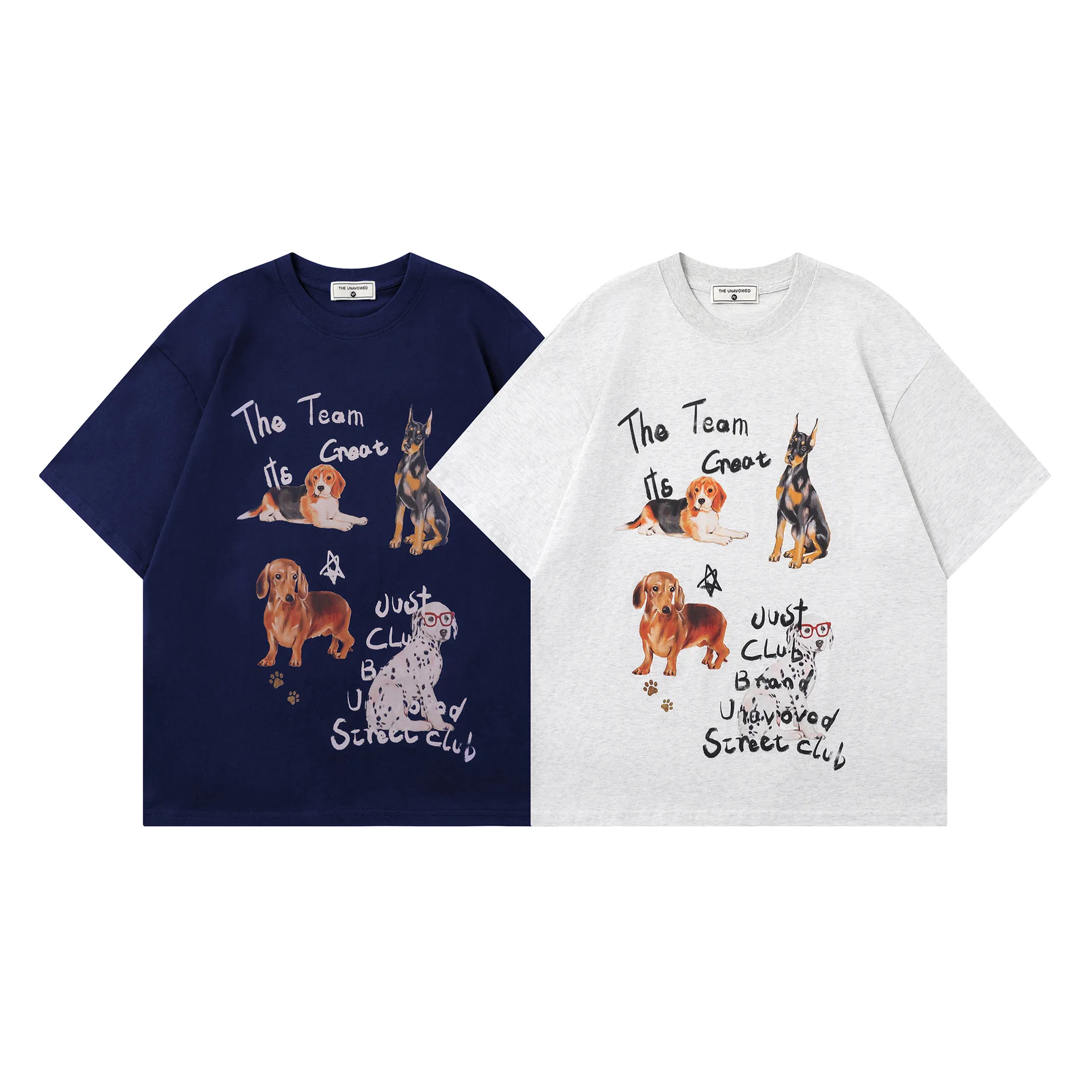 Jiayiku Fashion Brand  Spring New American Retro Couple T-shirt Loose Fun Printed Men's And Women's Short Sleeve Tee display picture 2