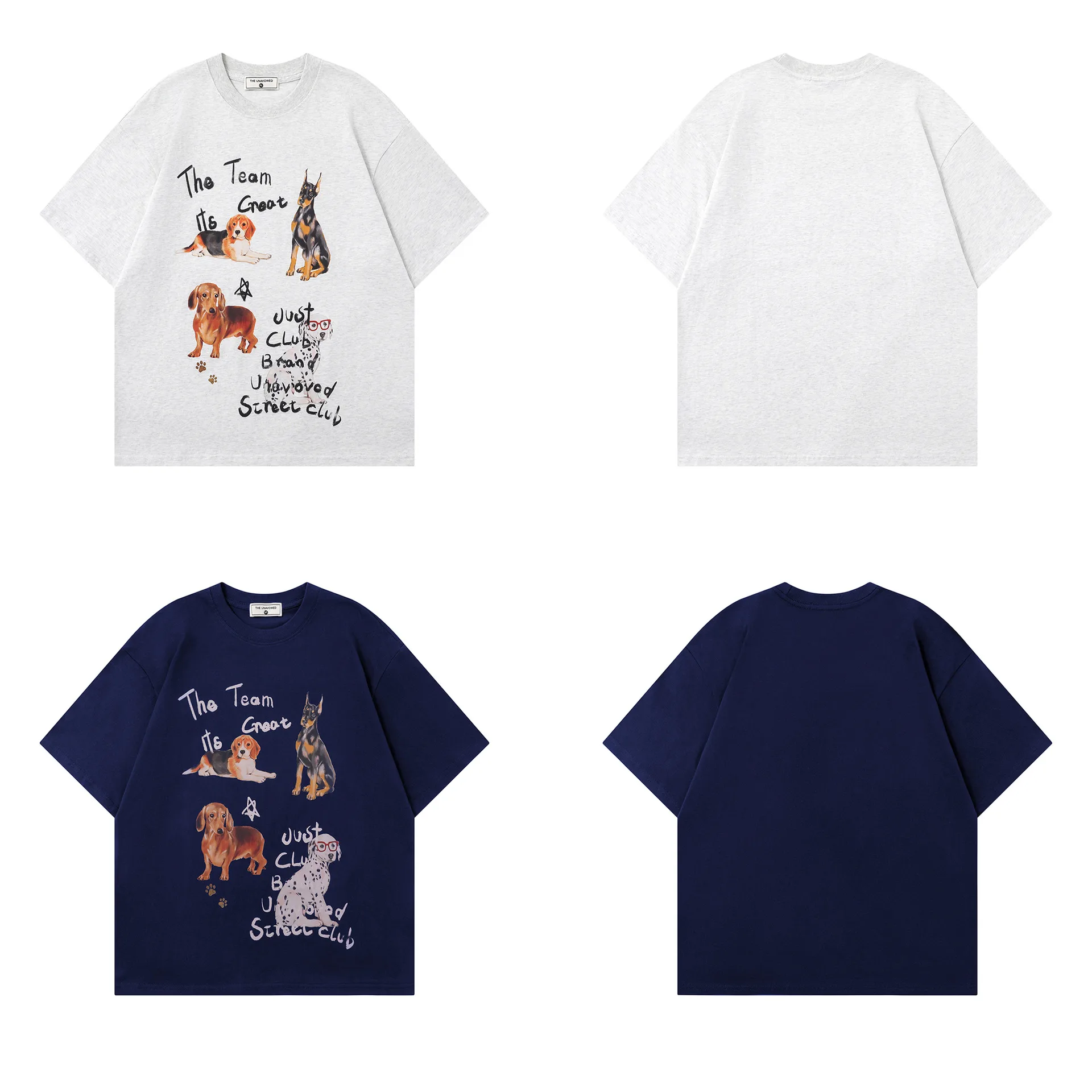 Jiayiku Fashion Brand  Spring New American Retro Couple T-shirt Loose Fun Printed Men's And Women's Short Sleeve Tee display picture 12