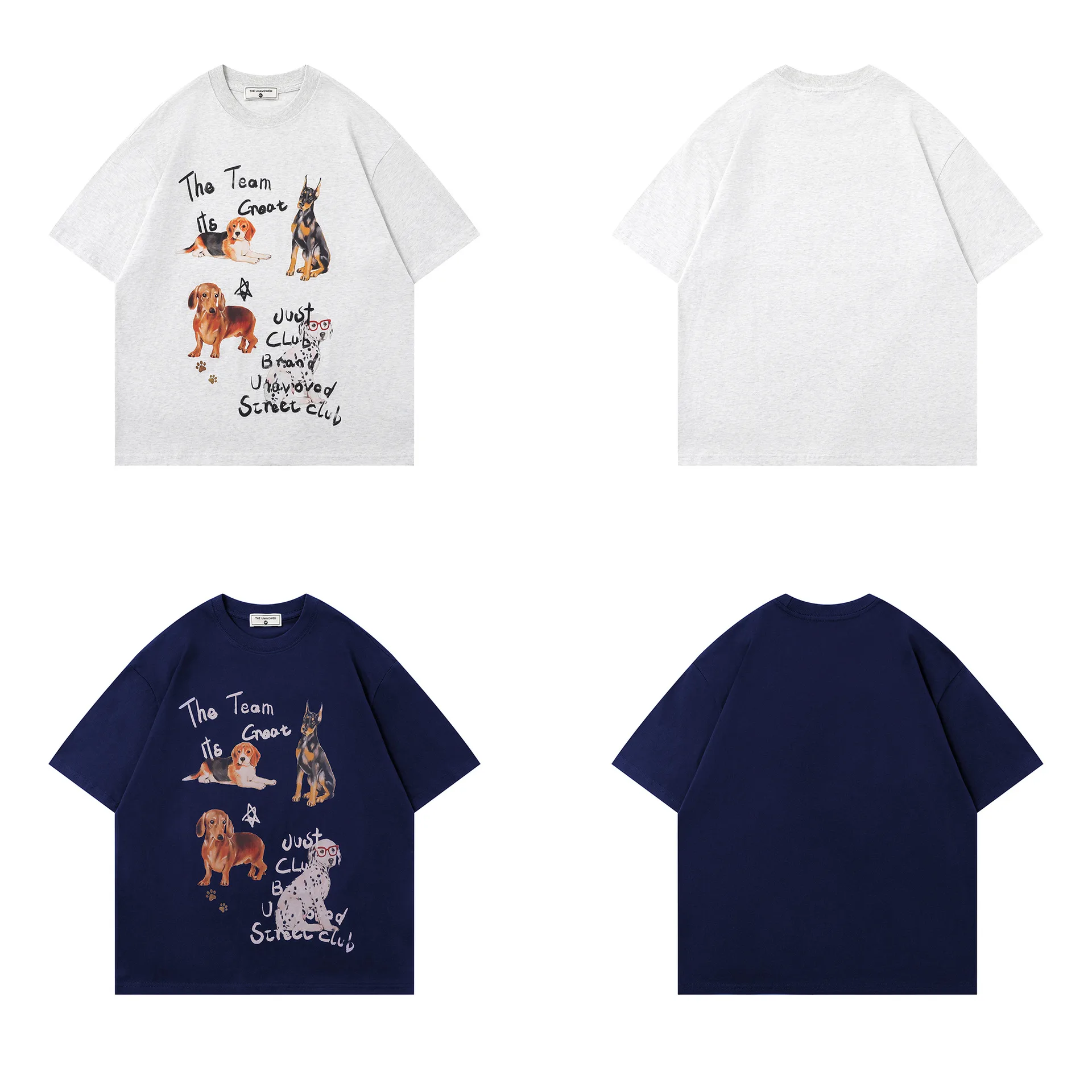 Jiayiku Fashion Brand  Spring New American Retro Couple T-shirt Loose Fun Printed Men's And Women's Short Sleeve Tee display picture 13