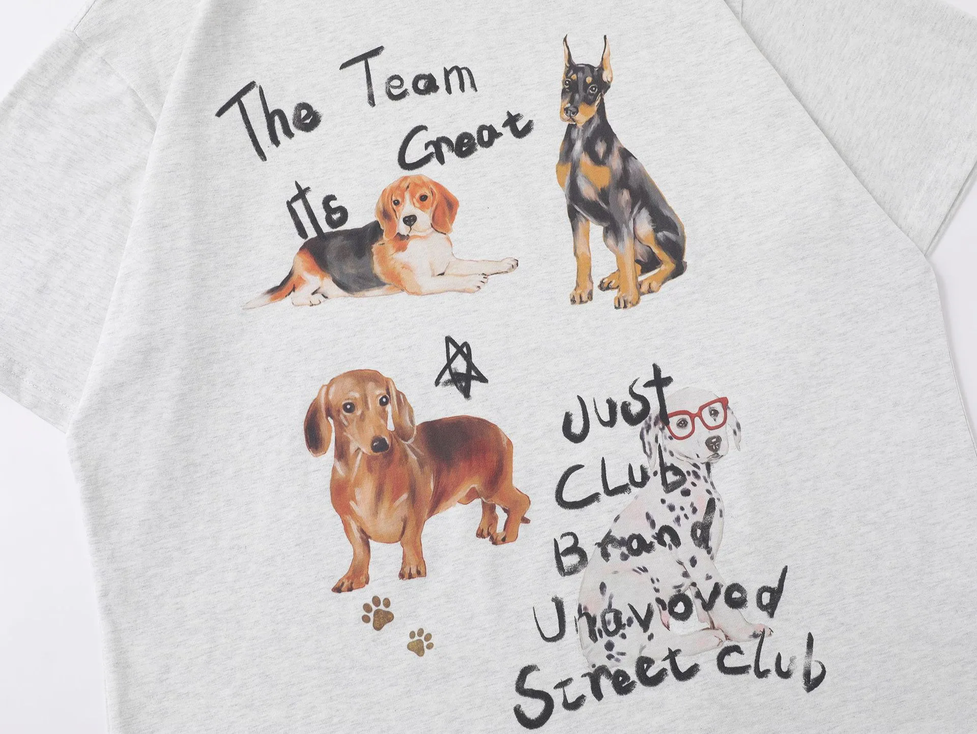 Jiayiku Fashion Brand  Spring New American Retro Couple T-shirt Loose Fun Printed Men's And Women's Short Sleeve Tee display picture 15