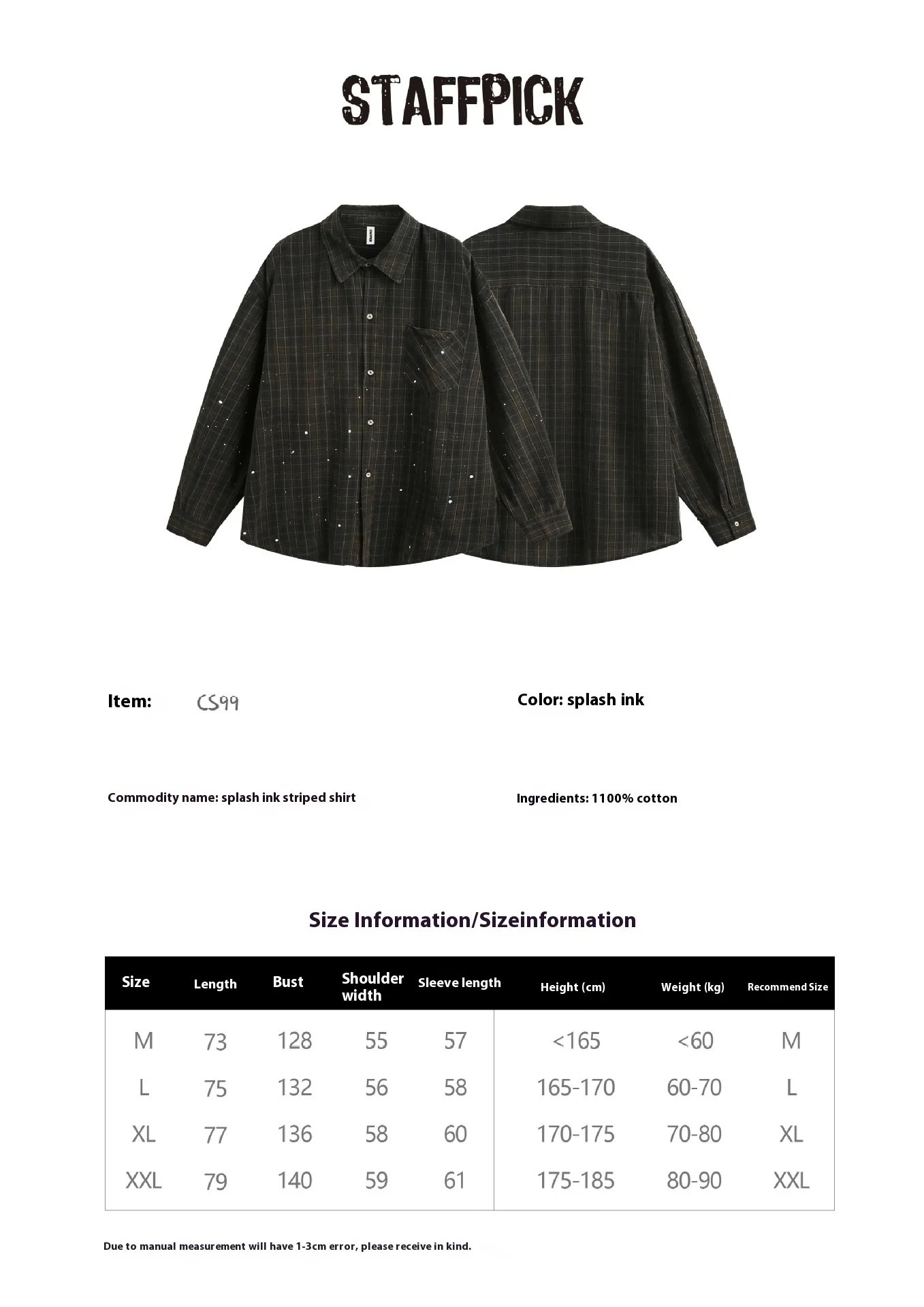 Jiayi Library Men's  Spring New American Retro Cleanfit Inkjet Plaid Shirt Lazy Style Shirt display picture 1