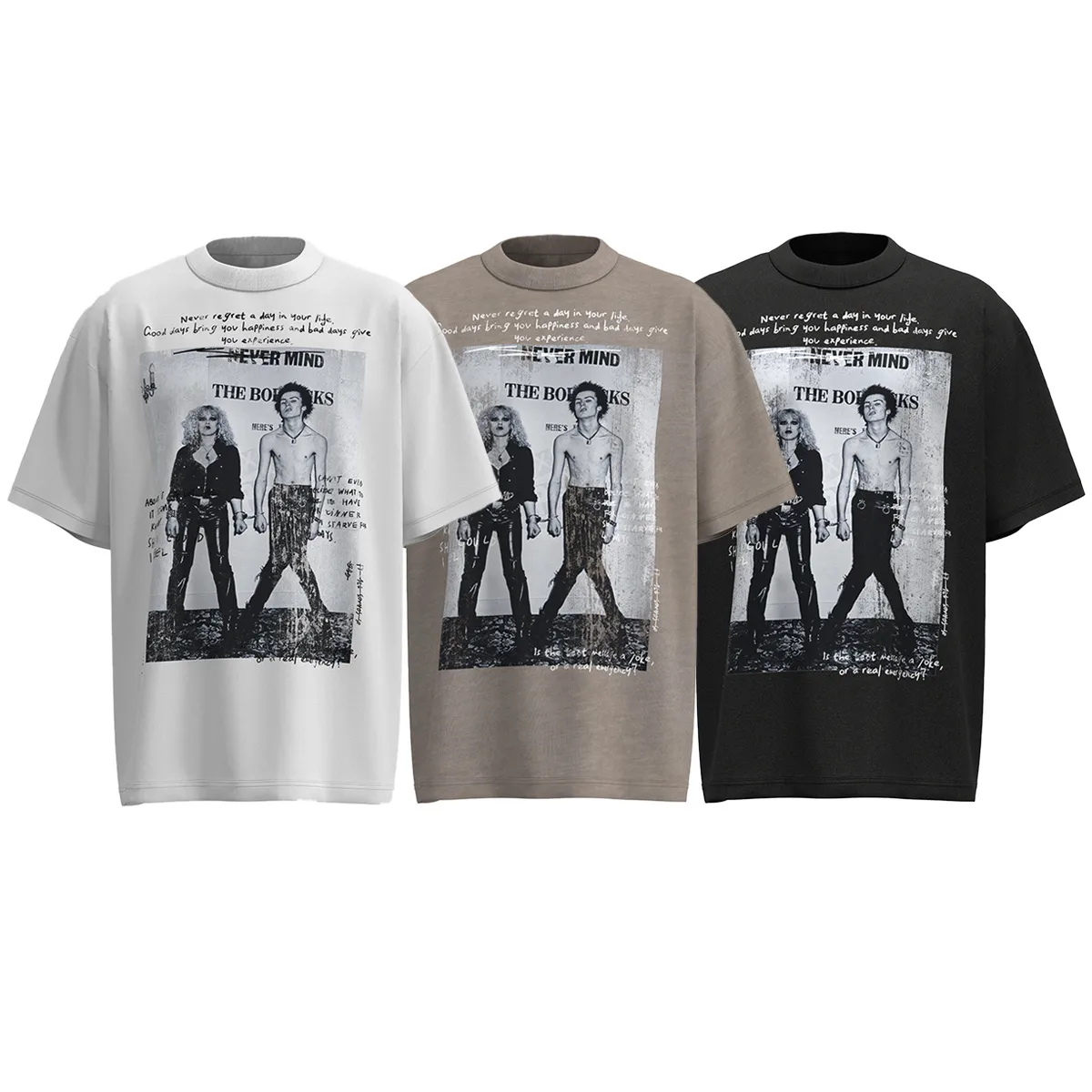 Jiayiku Men's  Summer New American Street Fashion Brand Washed Tee T-shirt Character Printed T-shirt For Men display picture 2