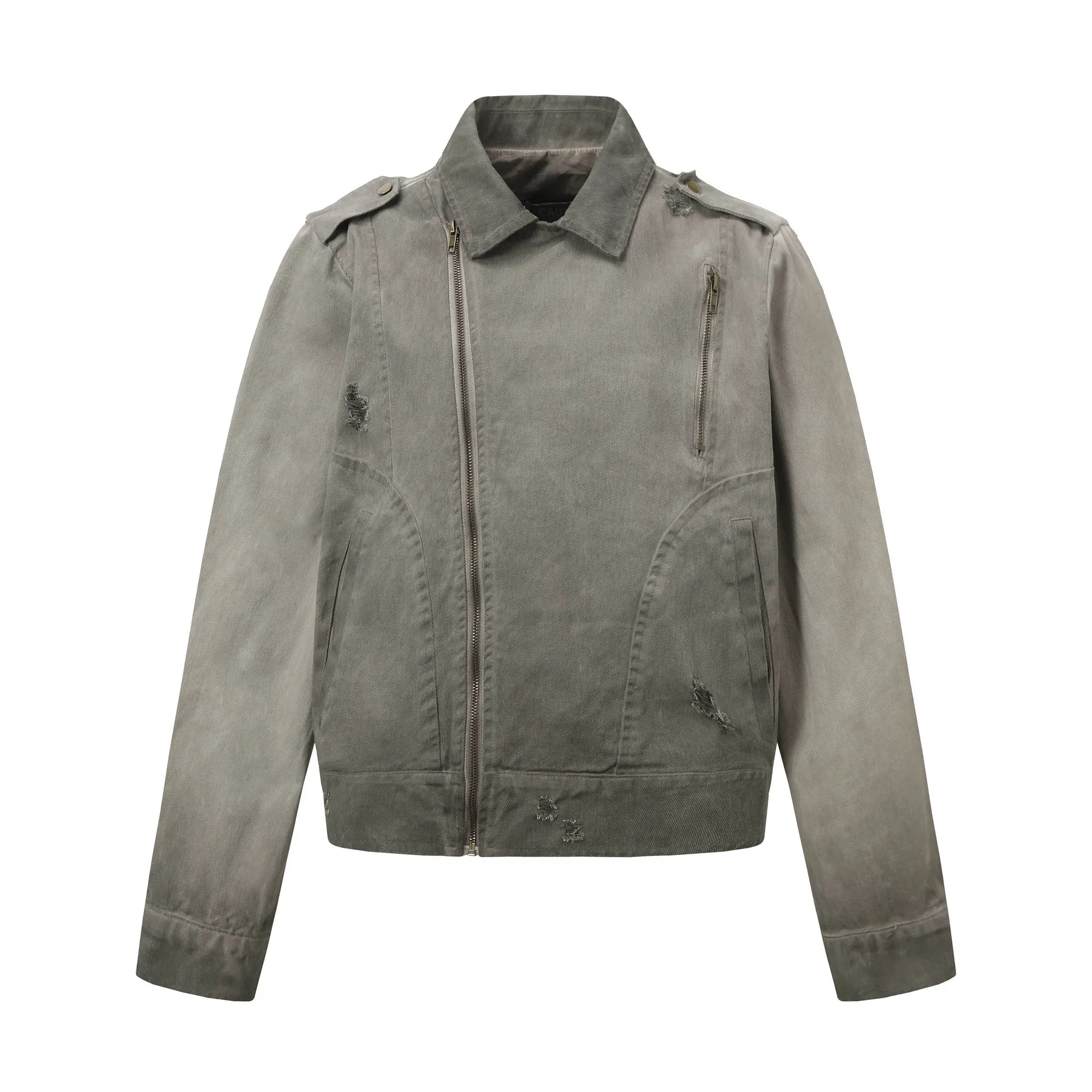 Jiayi Library Men's  Spring New American Retro Wash Water Batik Work Jacket Vintage Canvas Jacket display picture 3