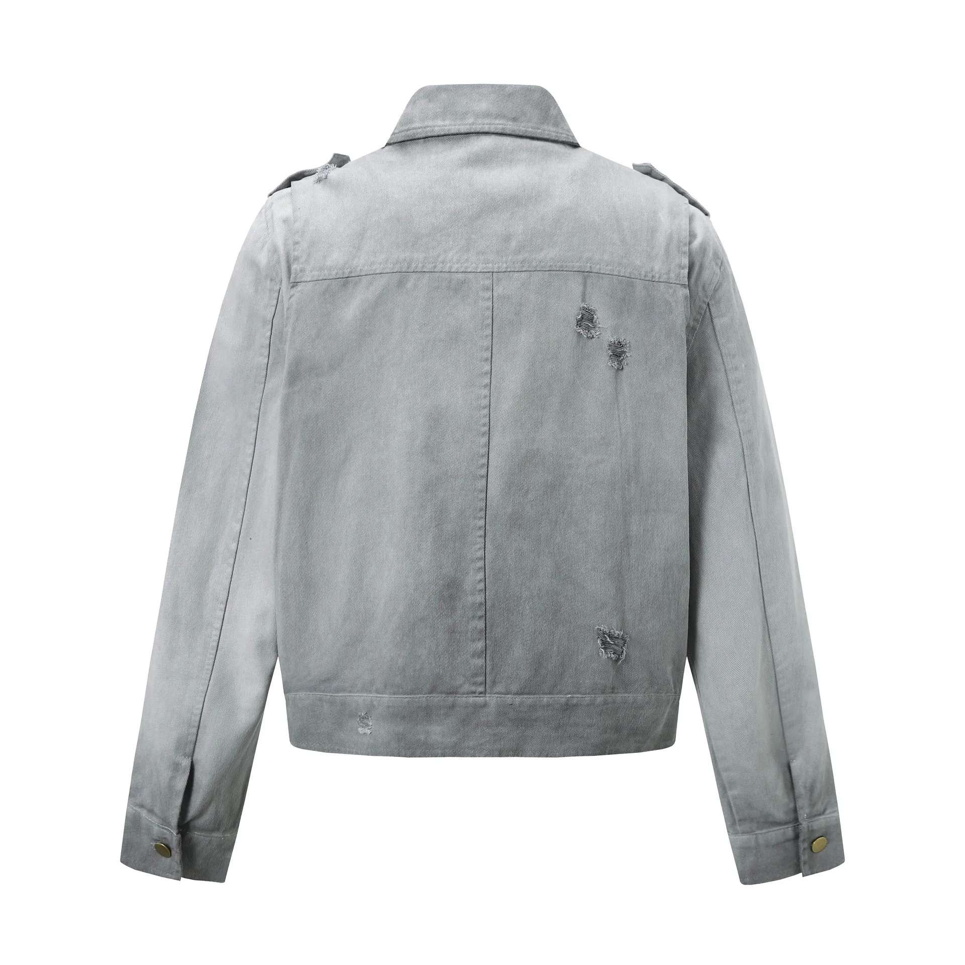 Jiayi Library Men's  Spring New American Retro Wash Water Batik Work Jacket Vintage Canvas Jacket display picture 6
