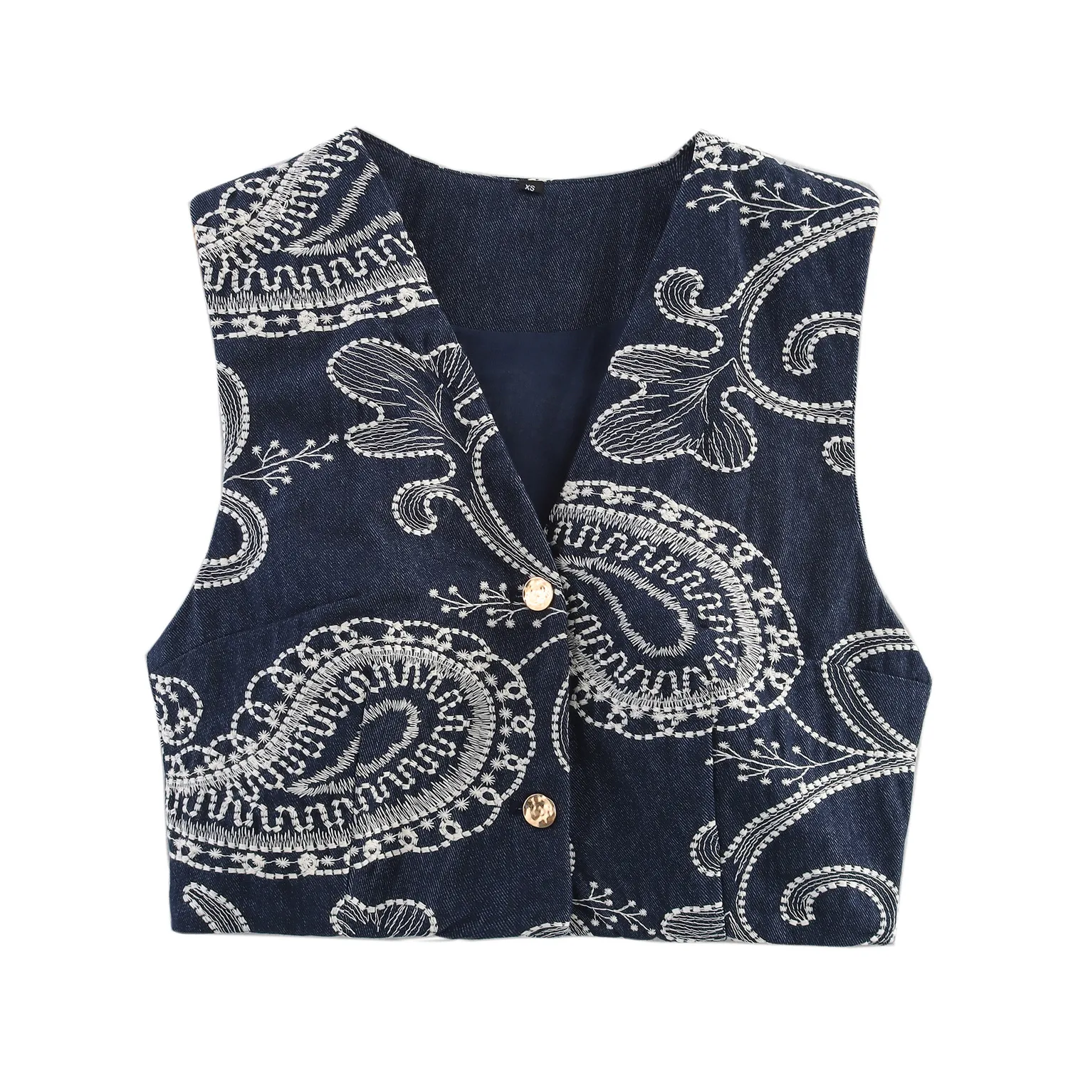 European Style Embroidered Short Vest Top And Skirt Pants Set Women's Fashion Casual Outfit High Street Style No Sleeve display picture 2