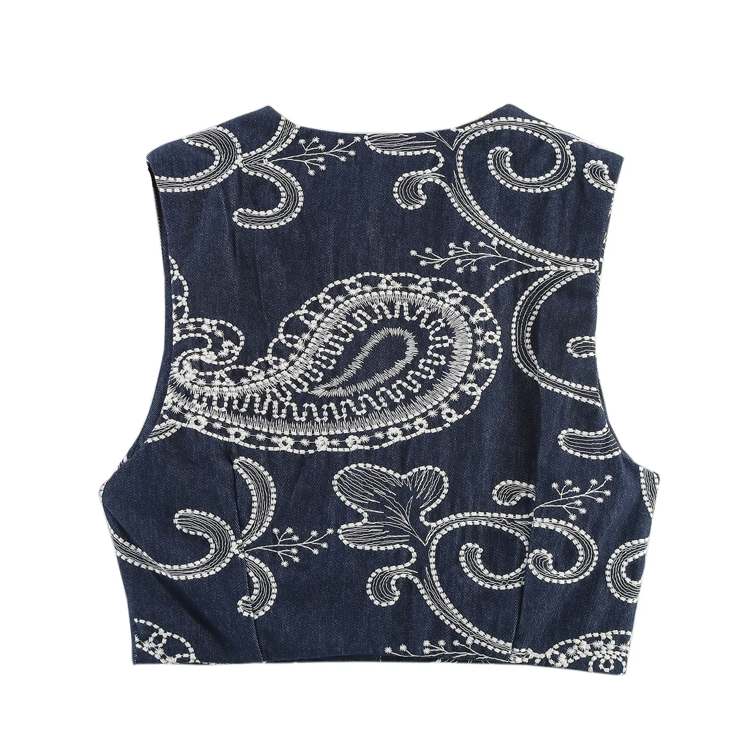 European Style Embroidered Short Vest Top And Skirt Pants Set Women's Fashion Casual Outfit High Street Style No Sleeve display picture 3